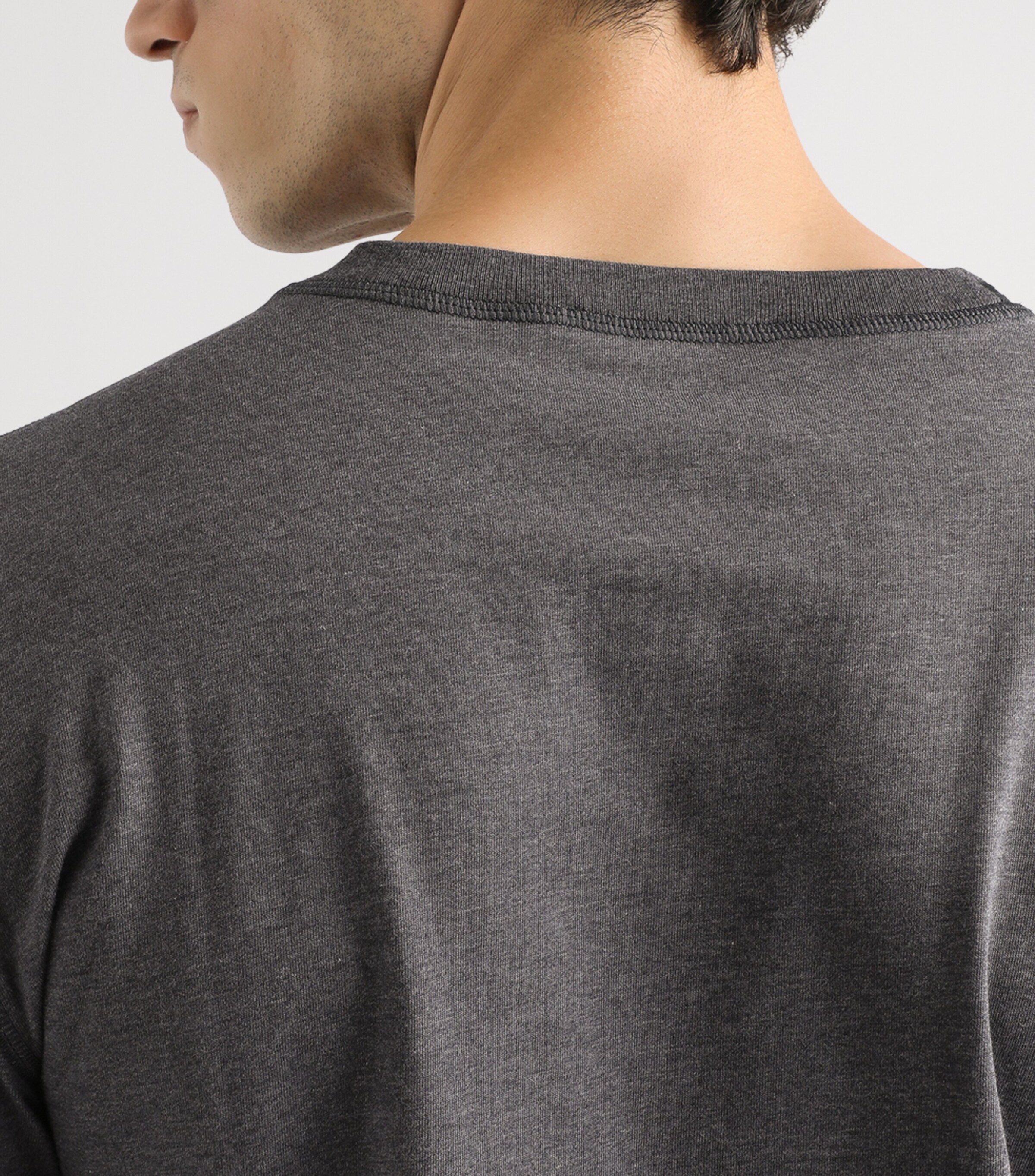 Cotton Long-Sleeve T-Shirt S8292-MELANGE GREY Image 4