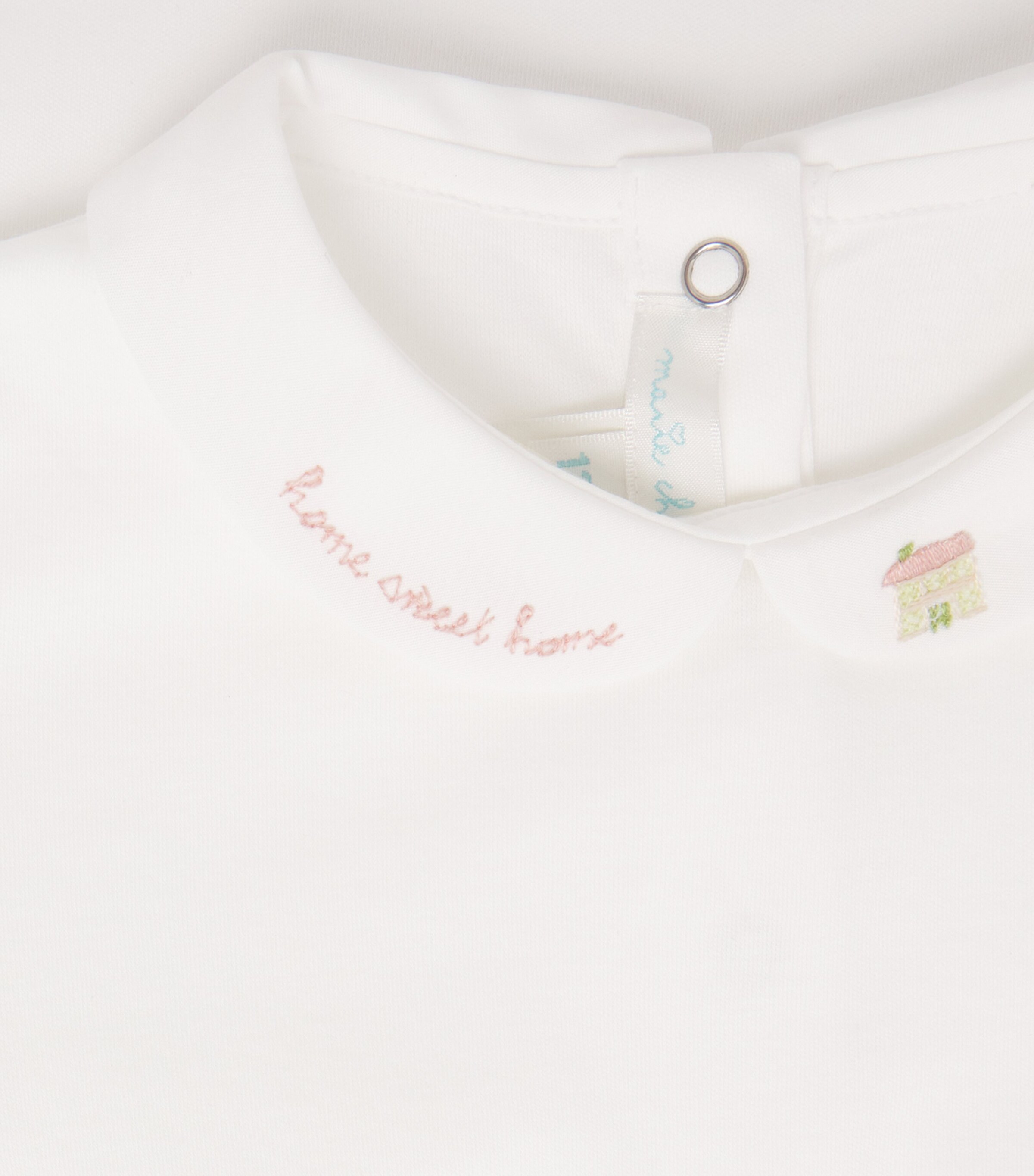 Marie-Chantal Embroidered Pima Cotton Bodysuit (0-12 Months) Pink Image 3