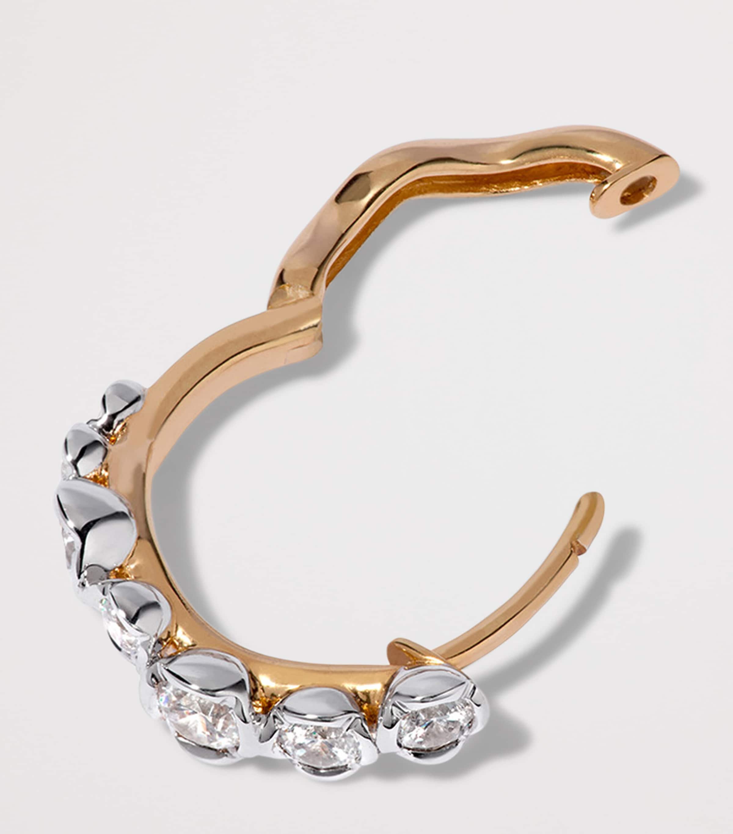 Annoushka White, Yellow Gold and Diamond Whoopsie Daisy Hoop Earrings Image 2