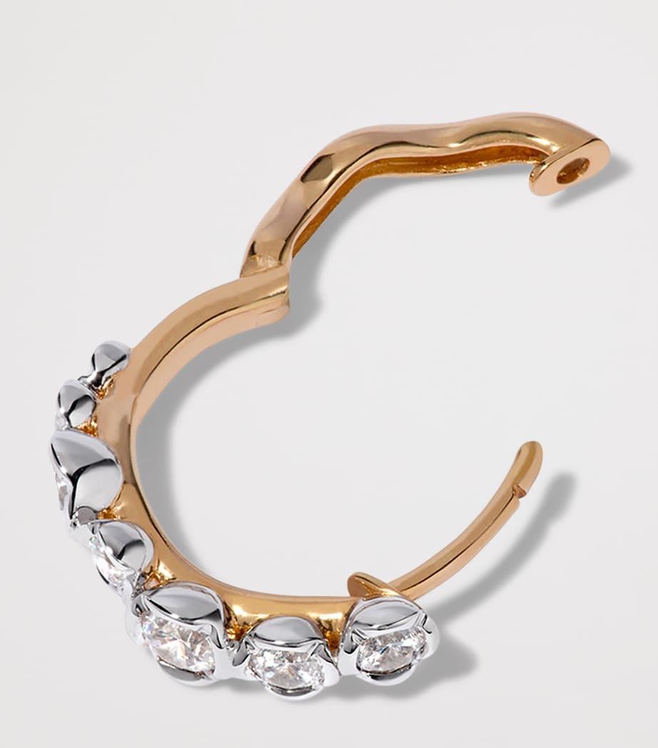 Annoushka White, Yellow Gold and Diamond Whoopsie Daisy Hoop Earrings Image 2