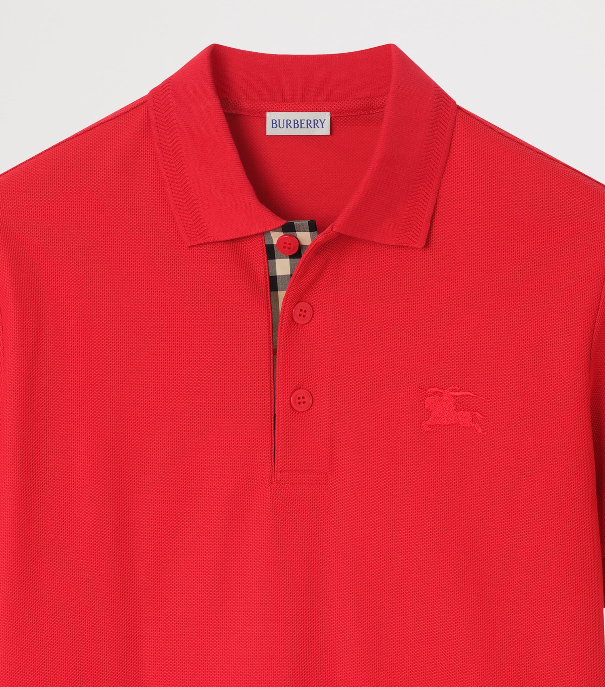 Burberry Mens Cotton Polo Shirt Currant Image 2