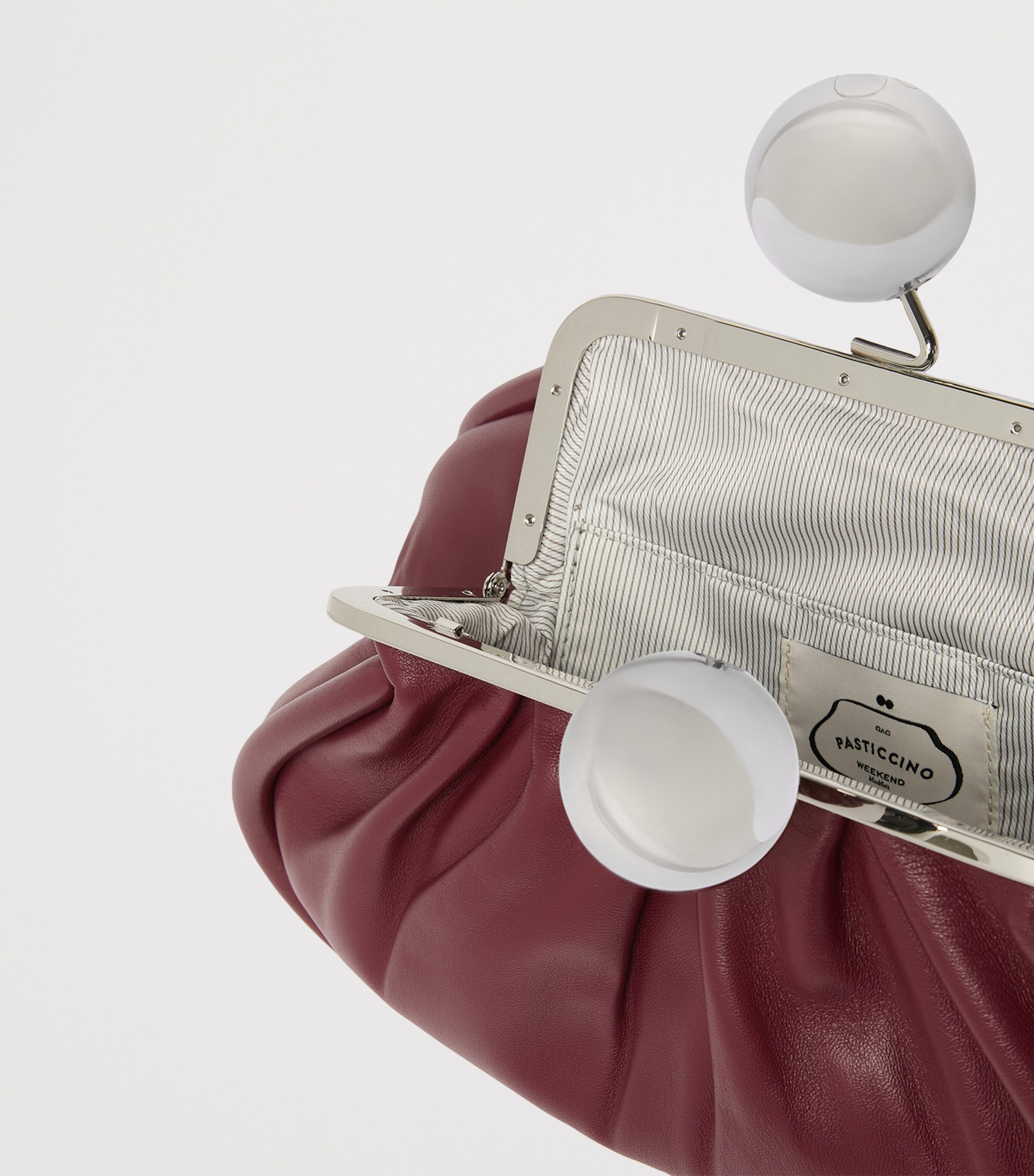 Weekend Max Mara Medium Leather Pasticcino Clutch Bag Ruby Image 7