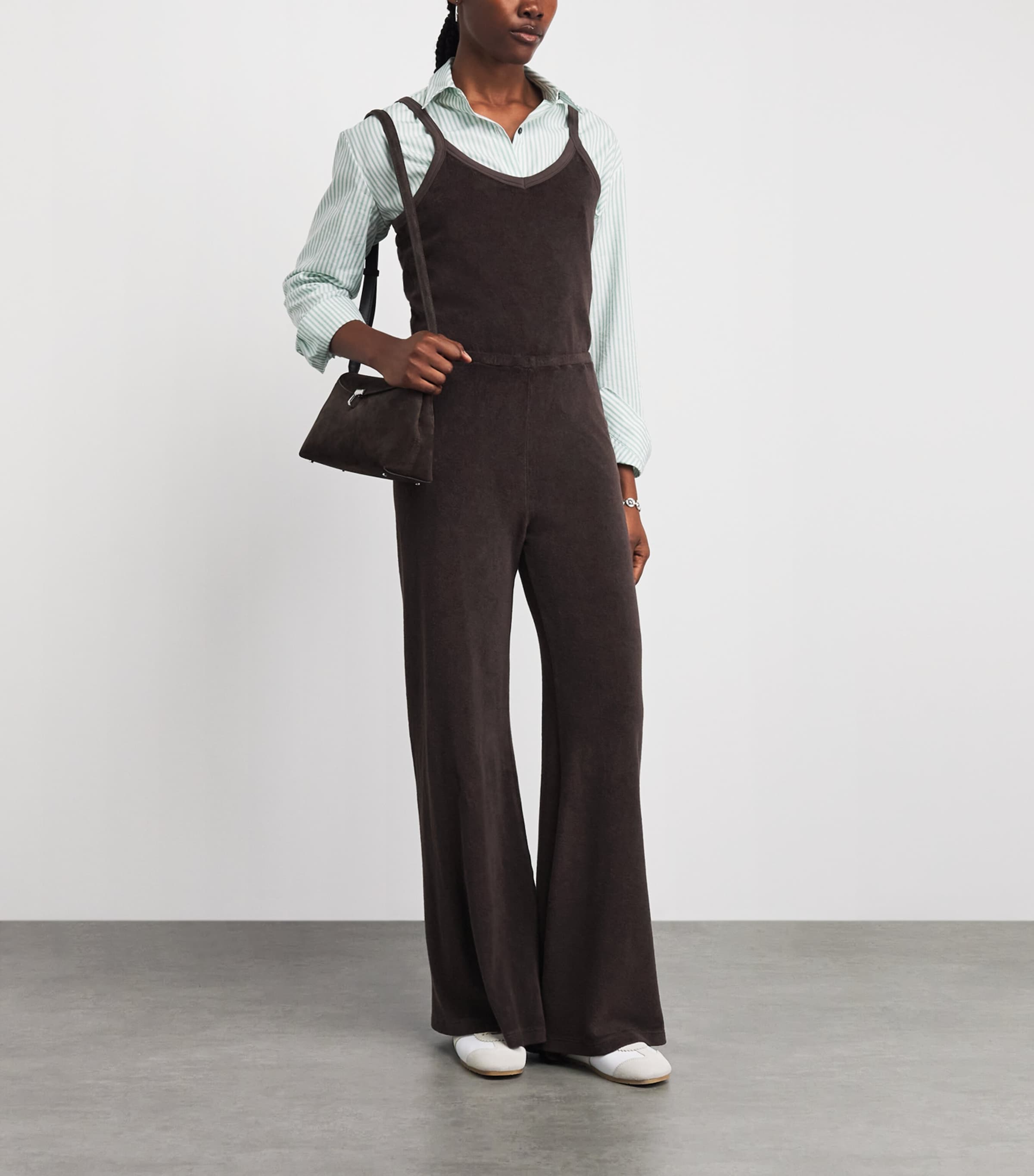 Suzie Kondi Womens Cotton-Blend Elma Jumpsuit Truffle Image 2
