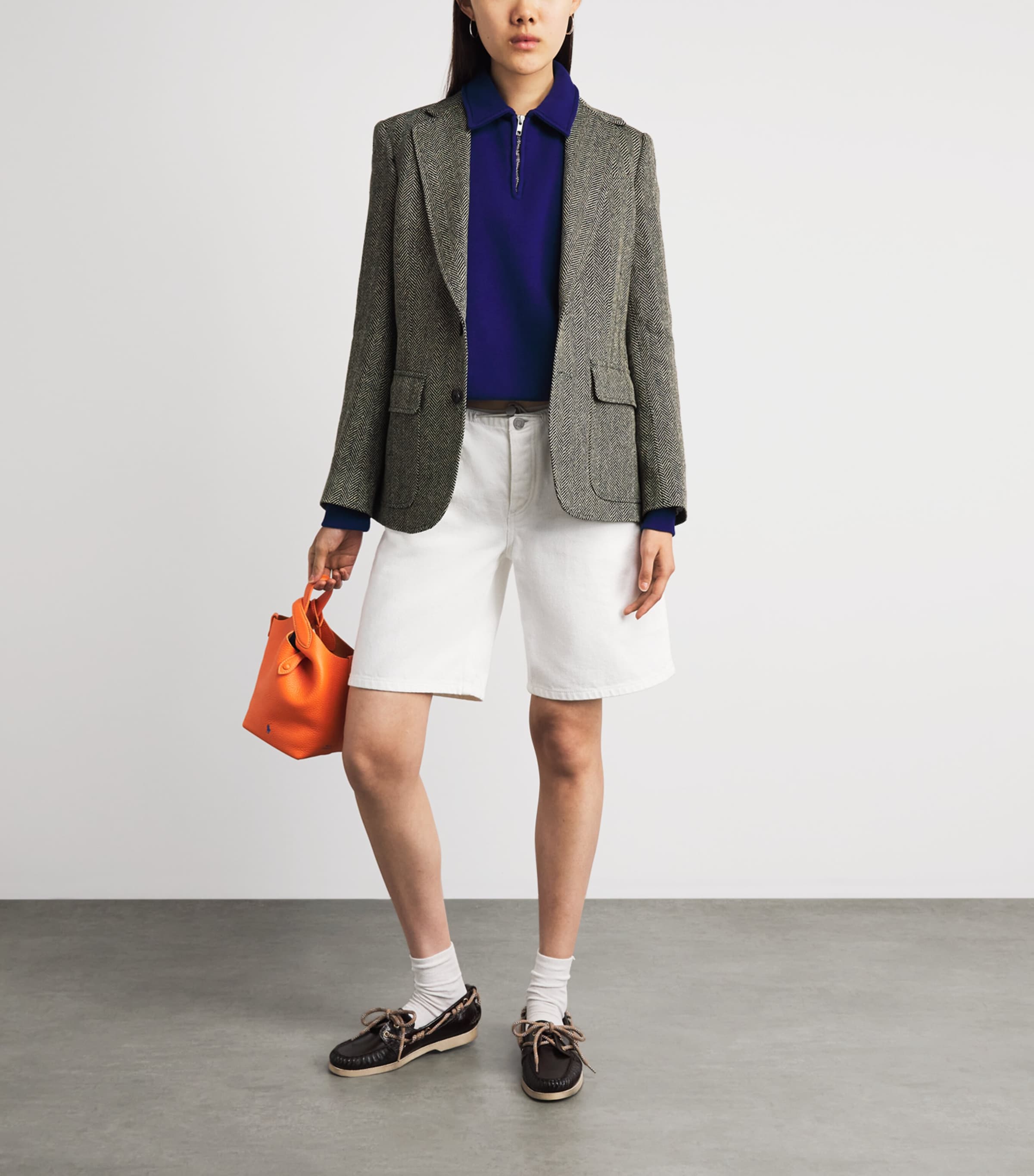 Polo Ralph Lauren Womens Linen-Silk-Wool Heritage Blazer Blk/bge Image 2