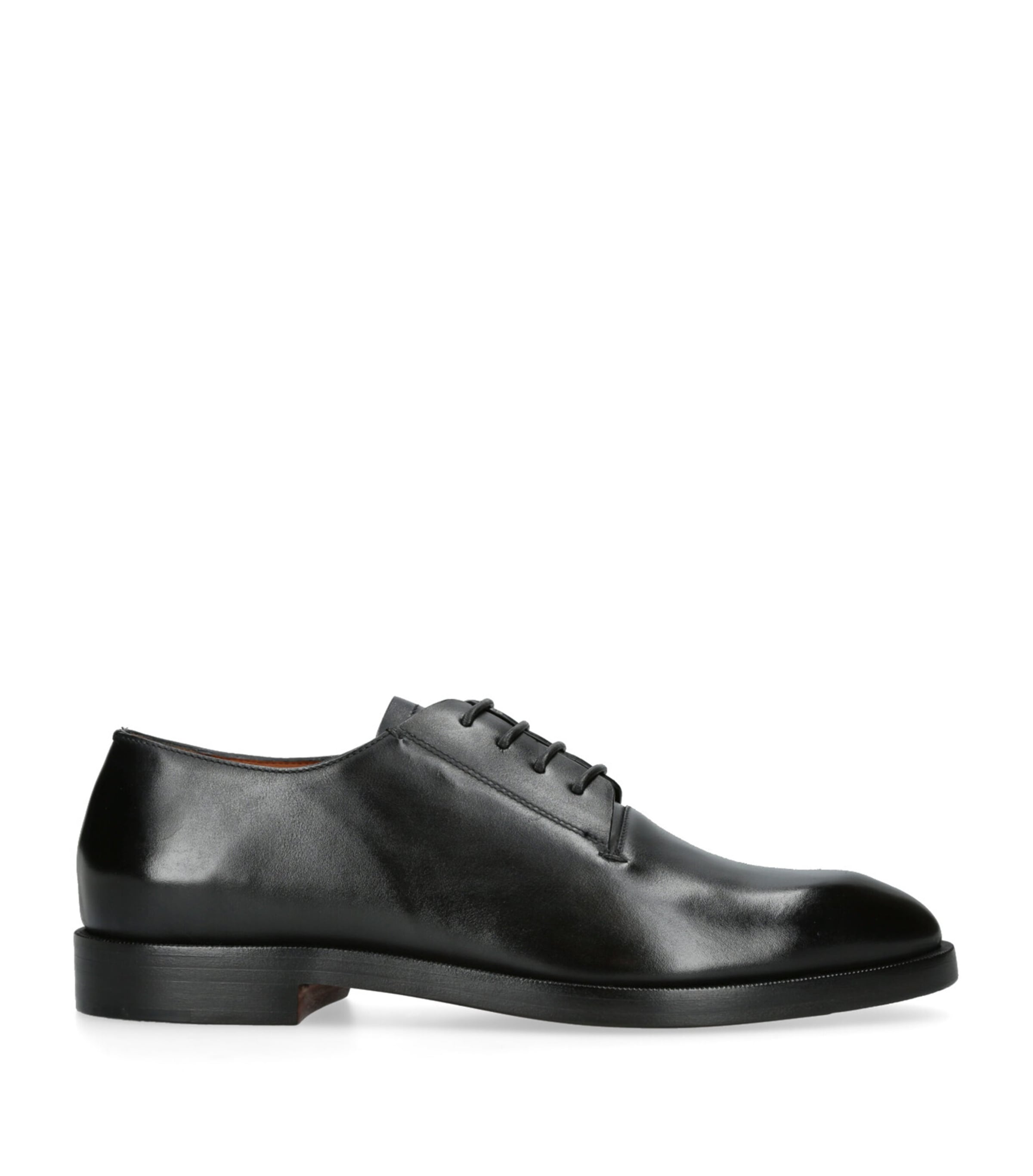 Zegna Leather Torino Oxford Shoes In Black