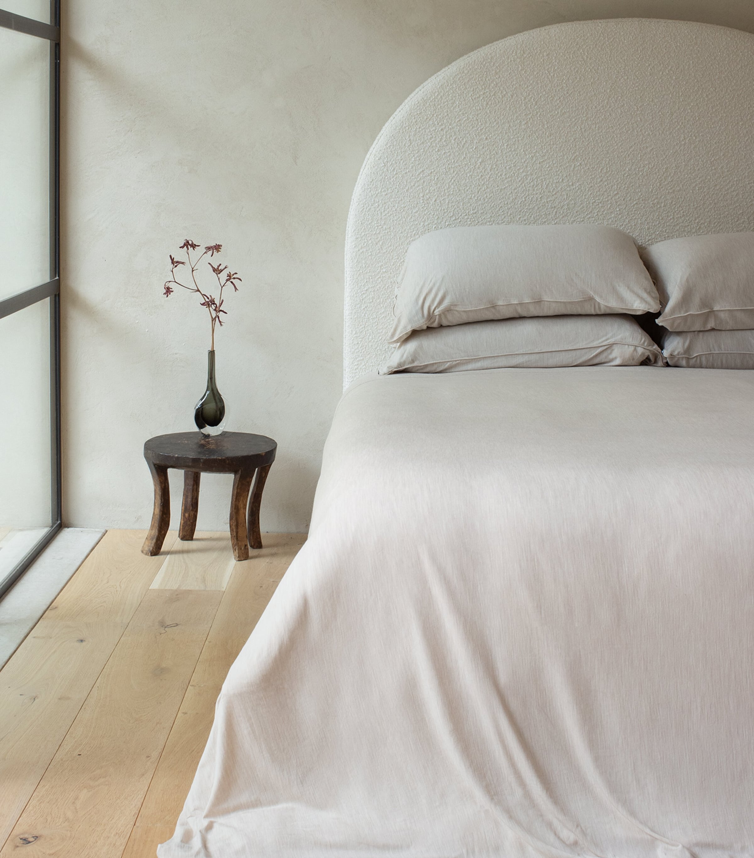 Shelep Merino Jersey Super King Fitted Sheet In Neutral
