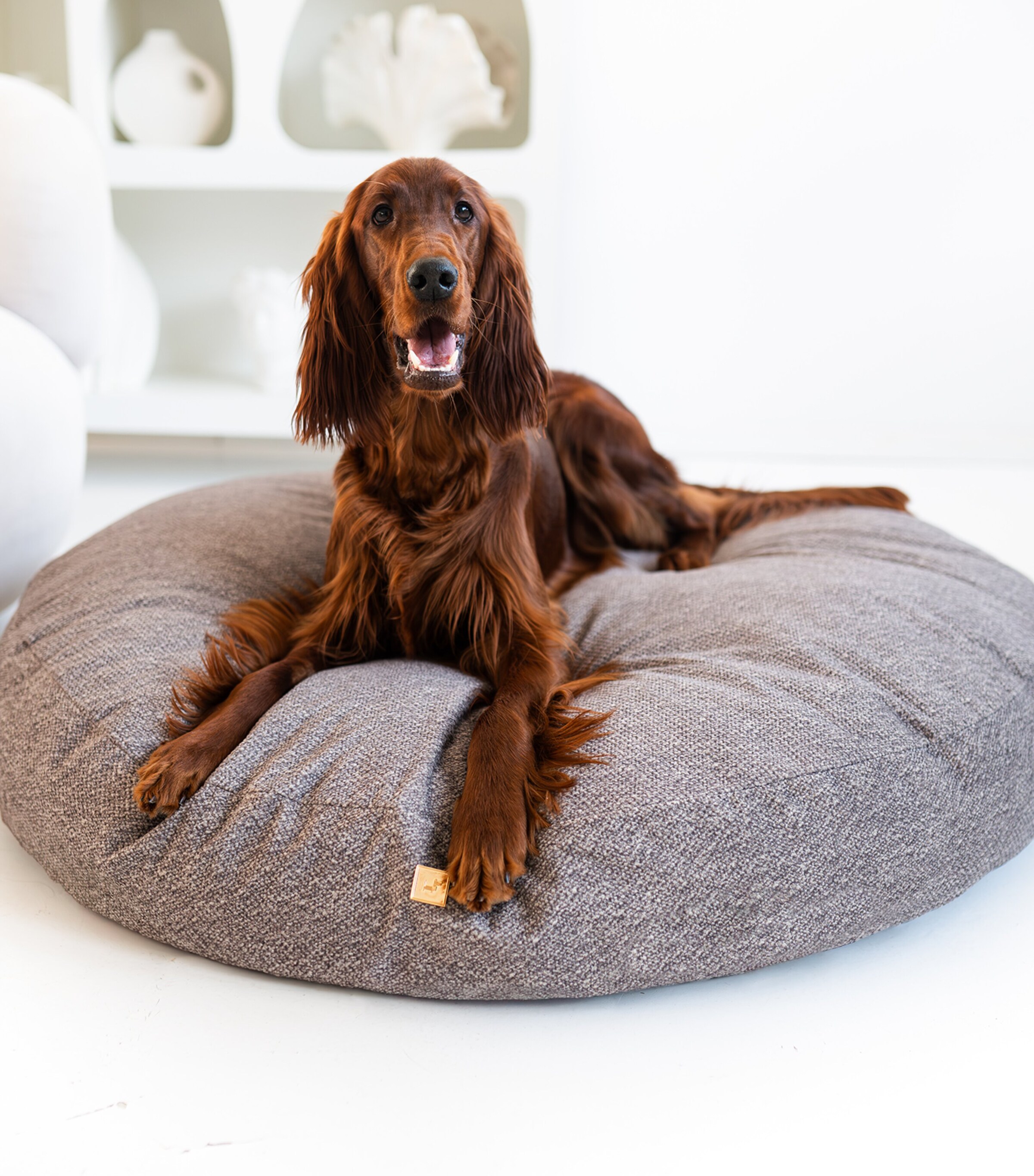 Looty Large Organic Pet Pouf Taupe Image 7