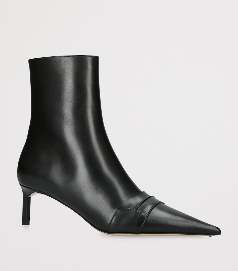 Leather Eva Ankle Boots 55 BLACK Image 3