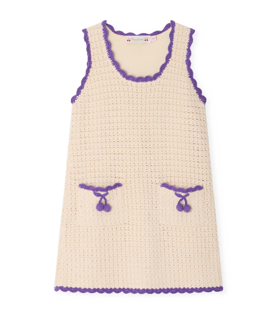 Bonpoint Cotton Crochet Lali Dress (4-8 Years) Ecru Image 1