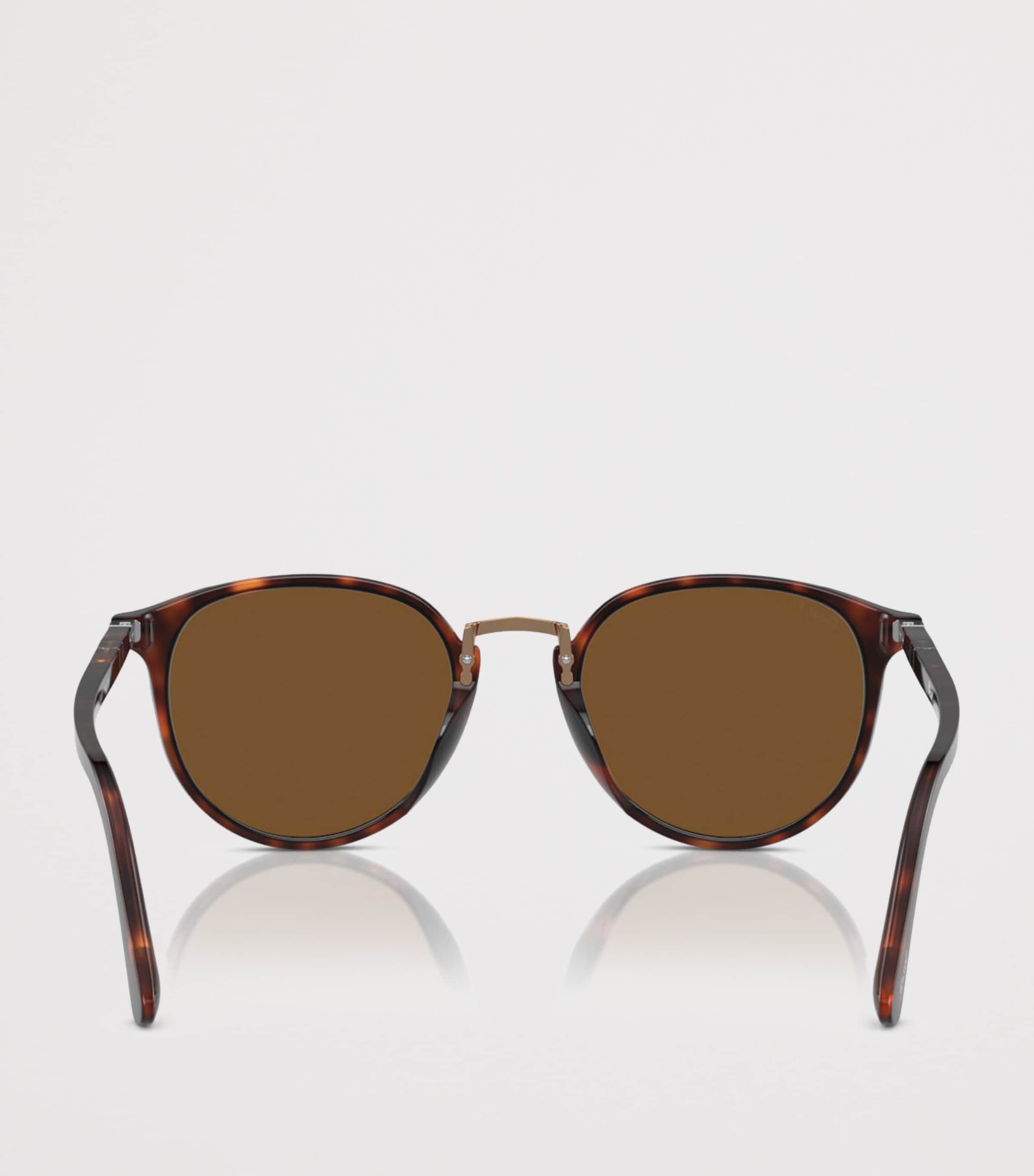 Persol Acetate Rounded Square Sunglasses Brown Image 4