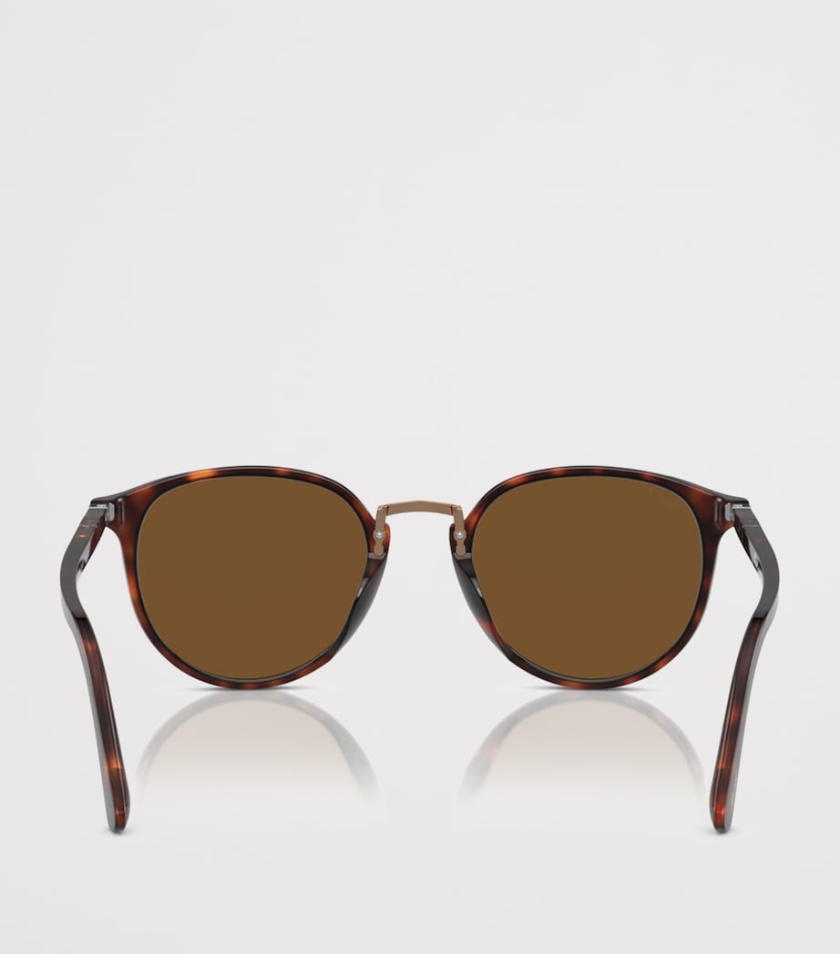 Persol Acetate Rounded Square Sunglasses Brown Image 4