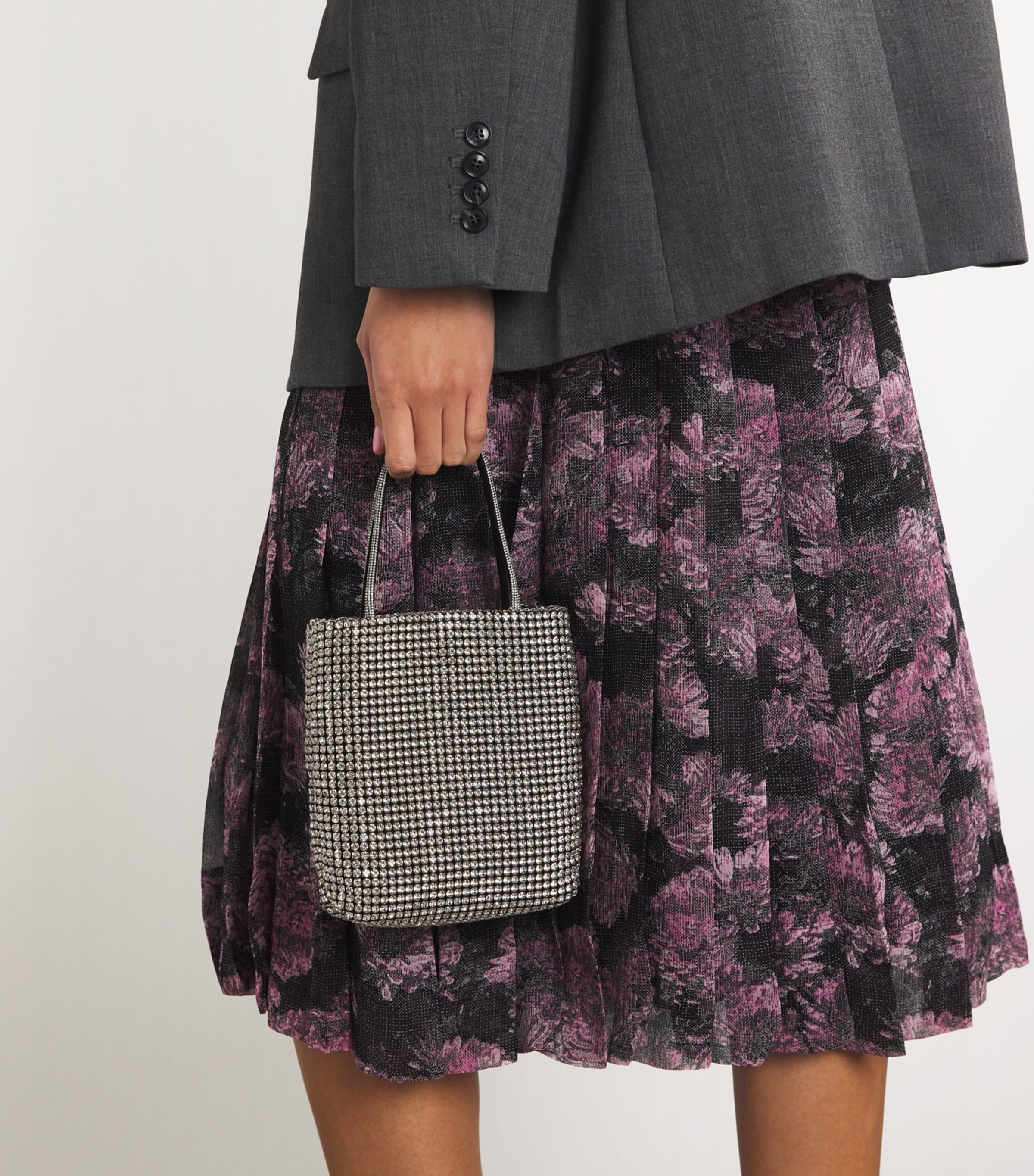 Tory Burch Silver Mini Embellished Night Owl Tote Bag | Harrods US