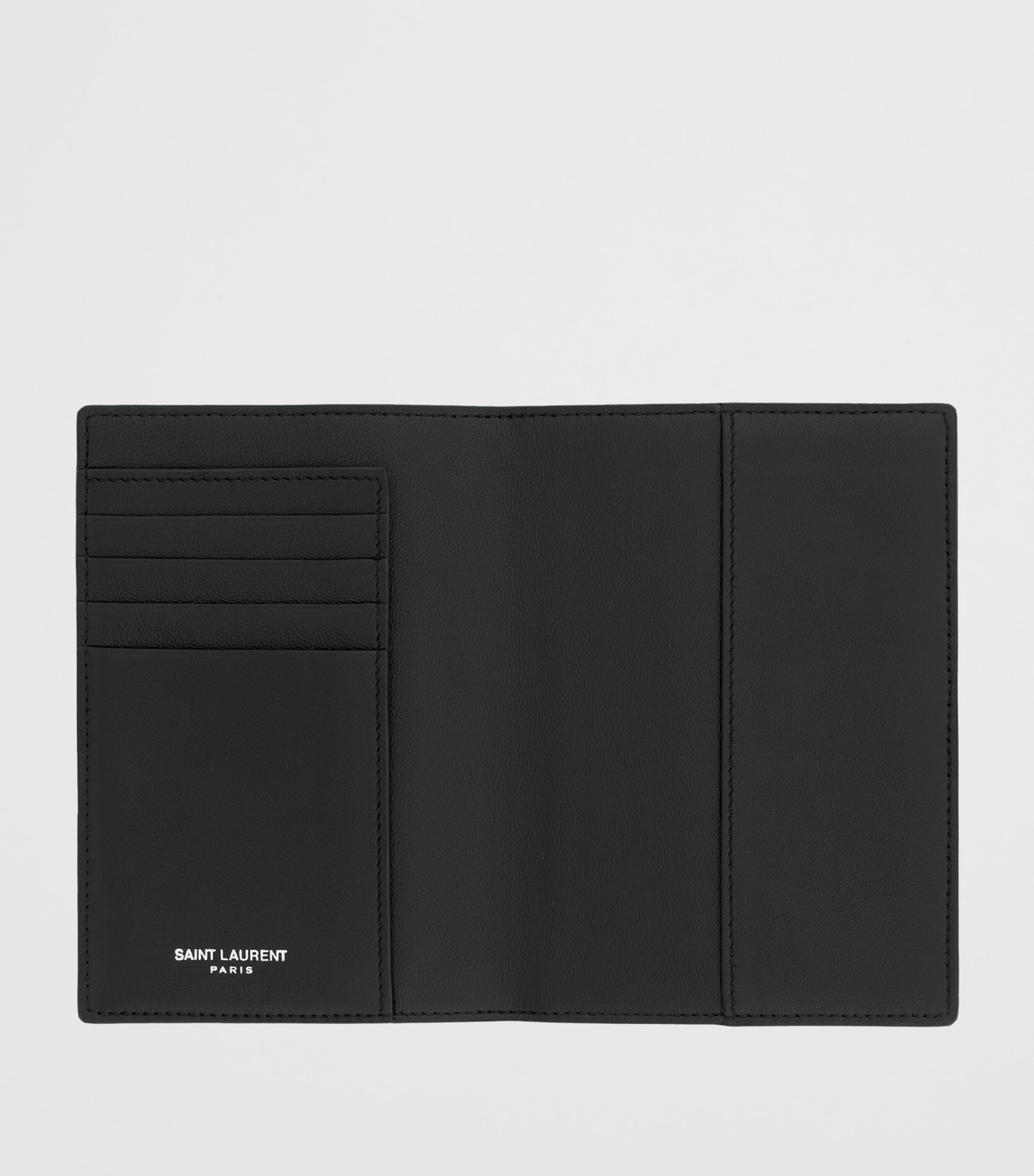 Saint Laurent Leather Monogram Passport Holder Image 4