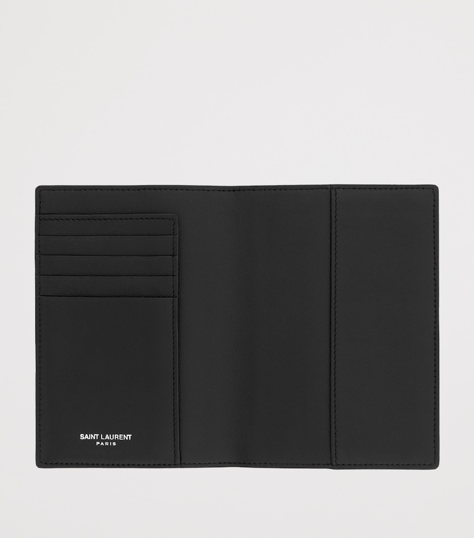 Saint Laurent Leather Monogram Passport Holder Image 4