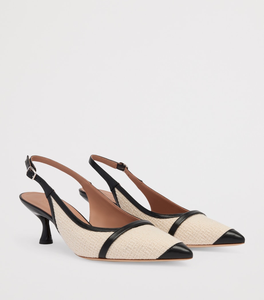 Cotton Jama Slingback Heels 45 CREAM Image 4