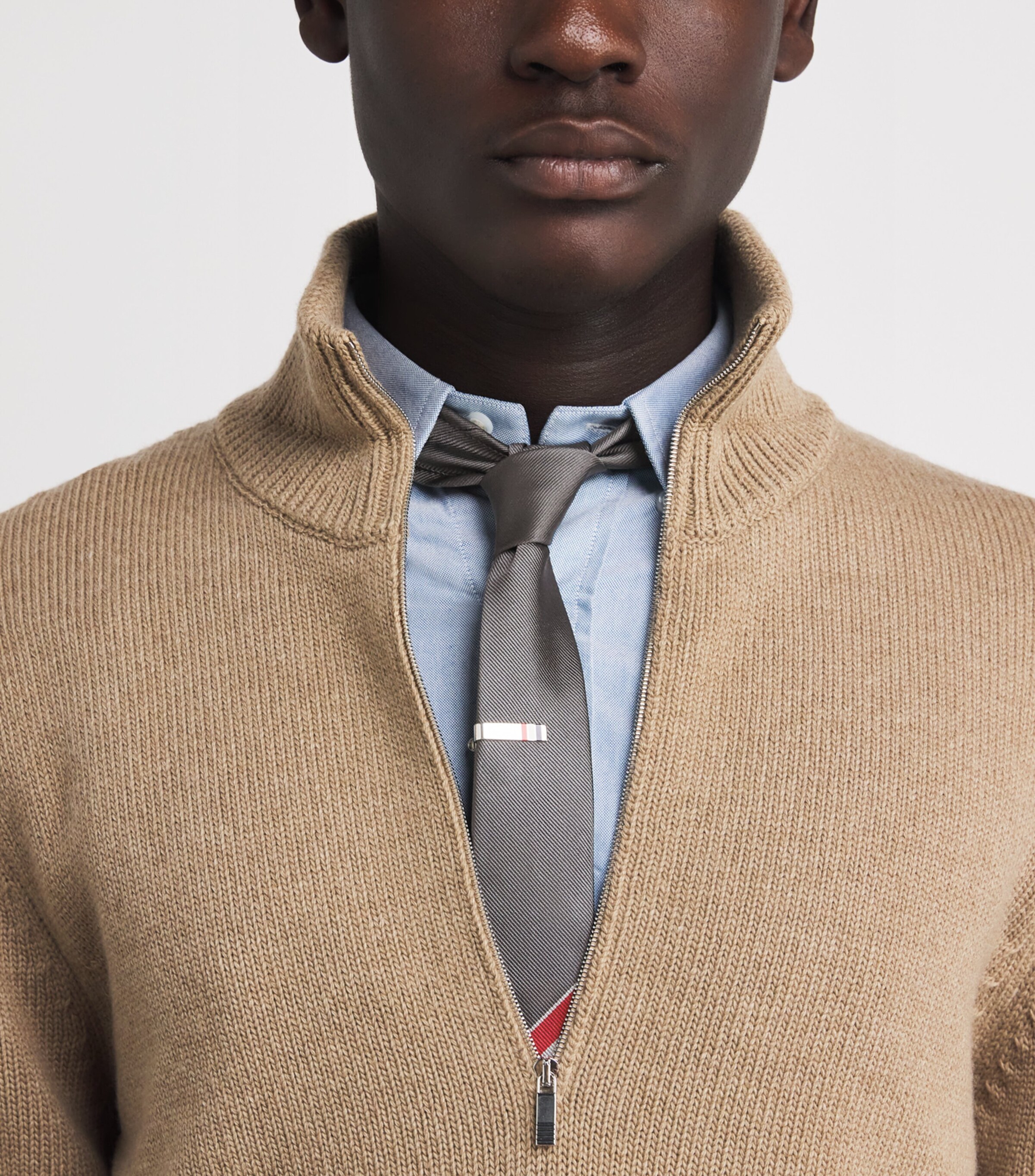 Thom Browne Grey Silk RWB Tie | Harrods US