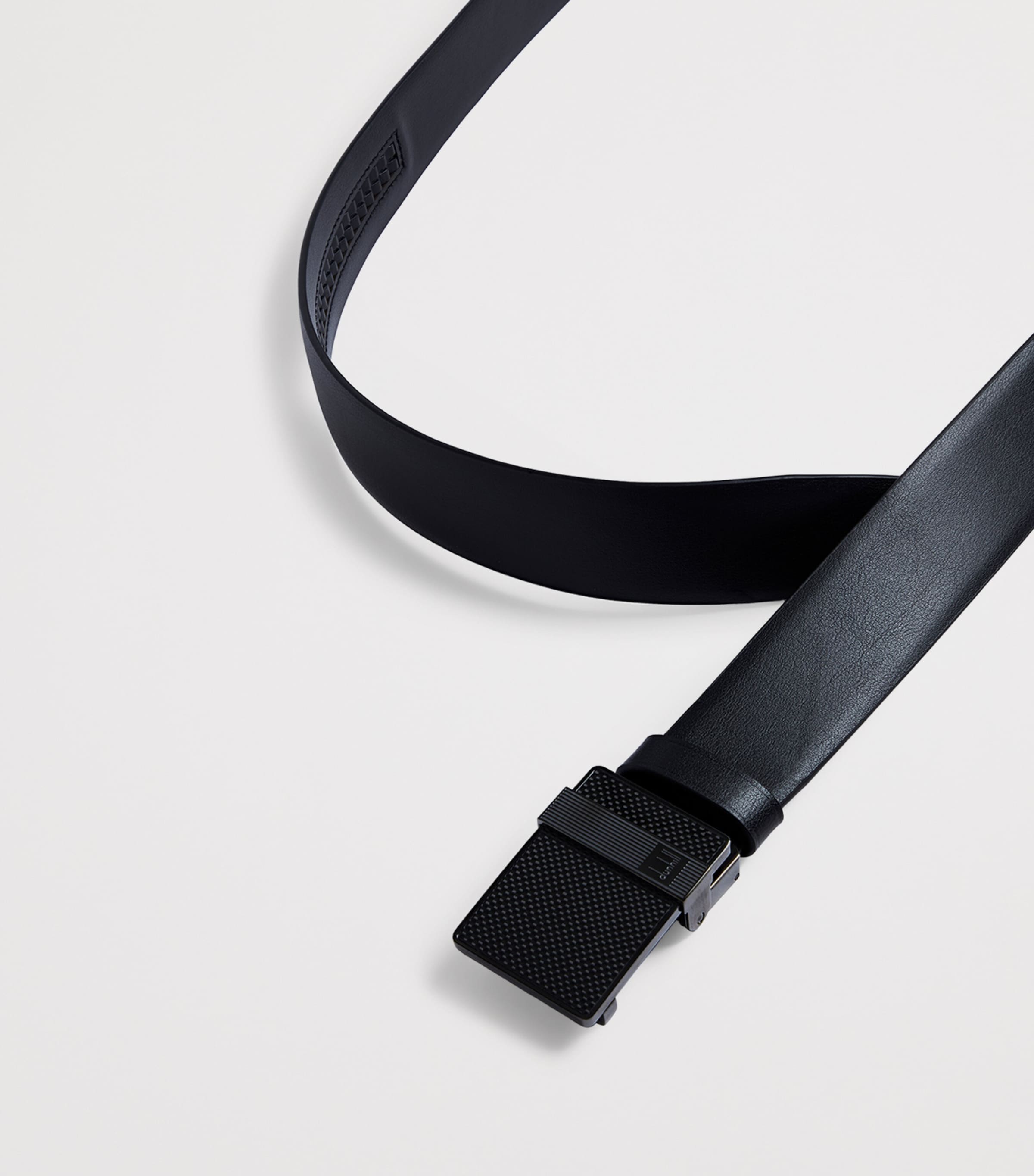 Leather Automatic Longtail Buckle Belt 001BLACK Image 4