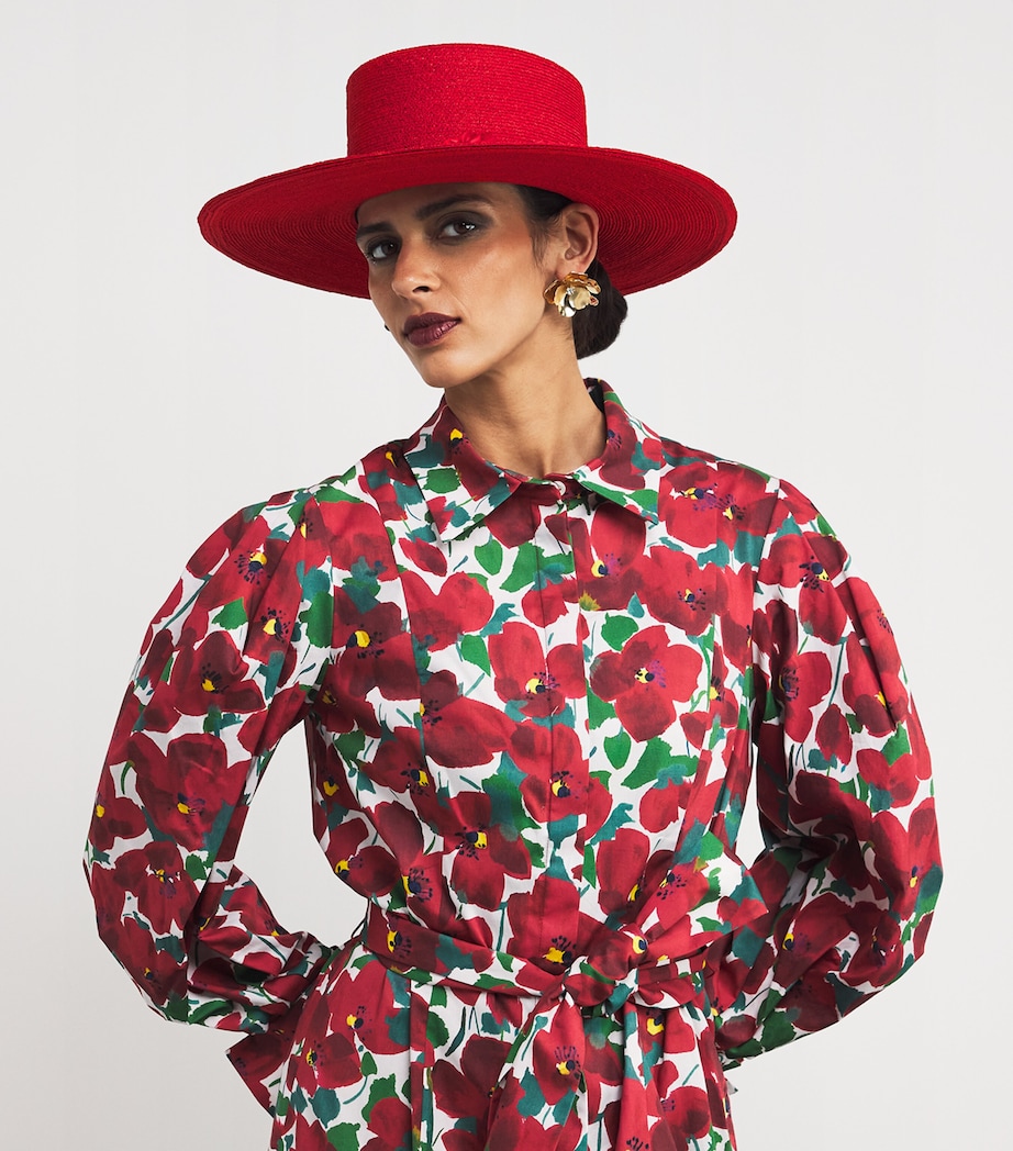 Maison Michel Lana Rose Hat Red Image 4