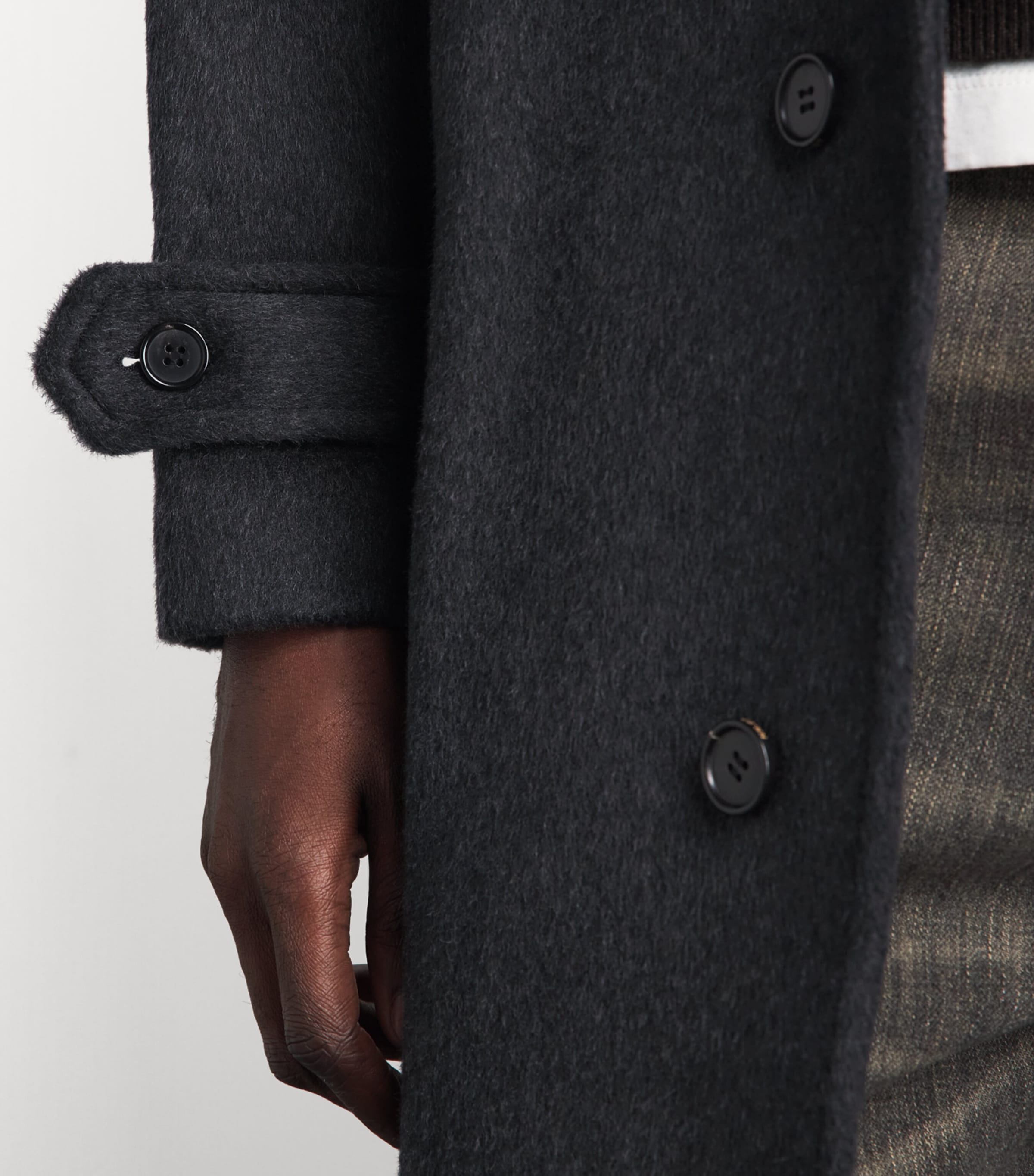 NN.07 Mens Wool-Blend Gibson Coat Dark Grey Image 6