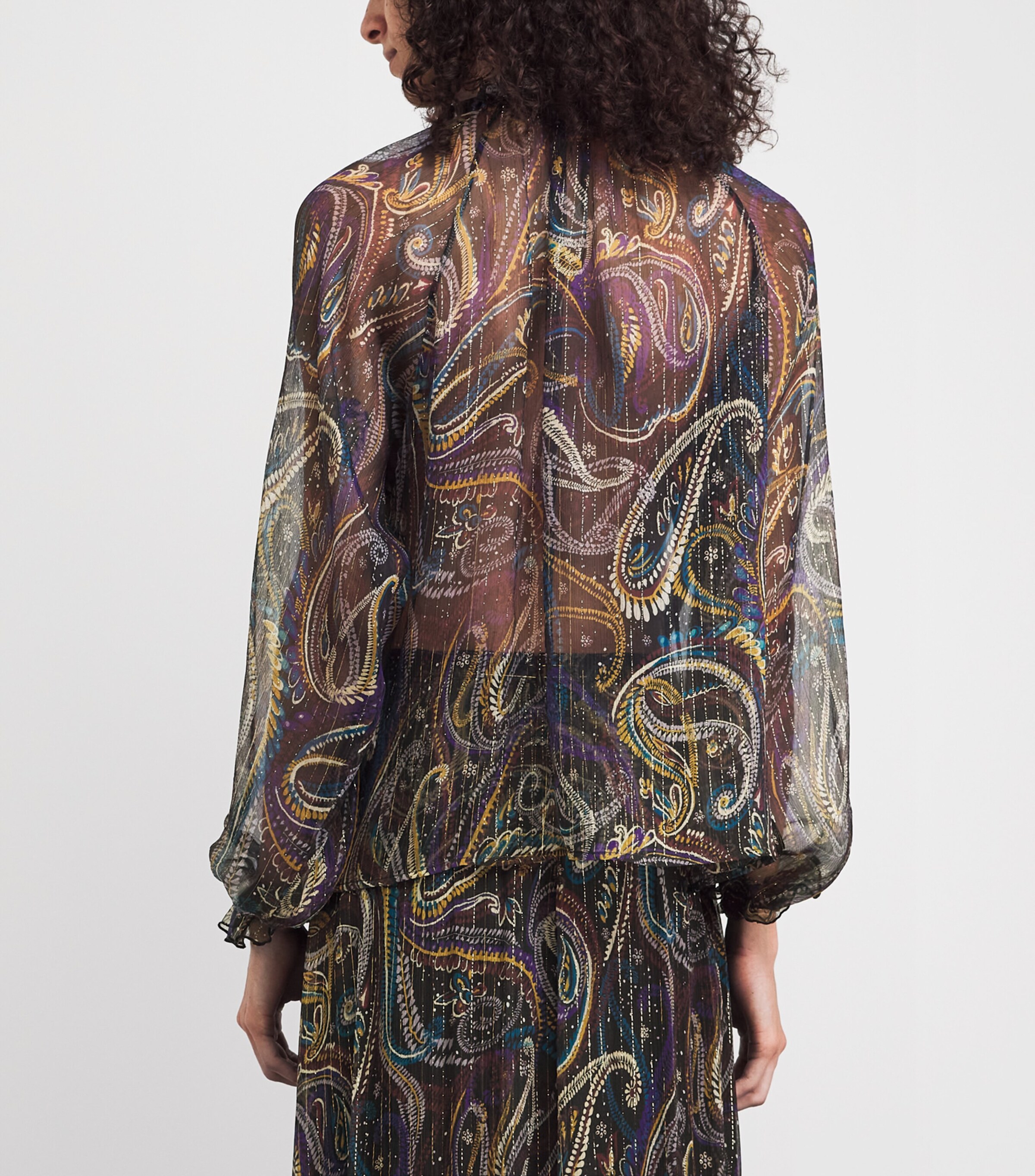 Etro Womens Silk Paisley Blouse Image 5