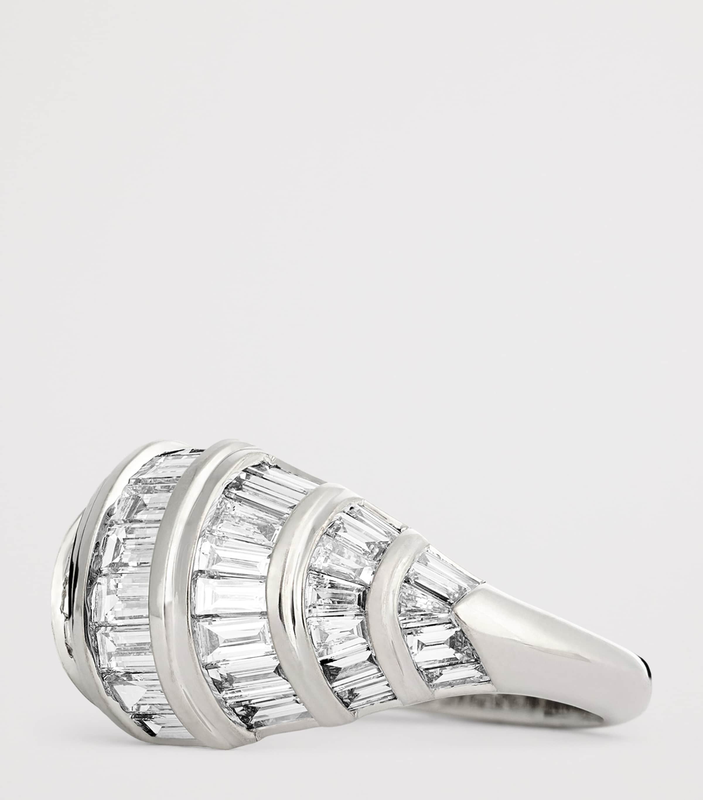 White Gold and Diamond Domed Zoe Ring WHITE GOLD Image 6