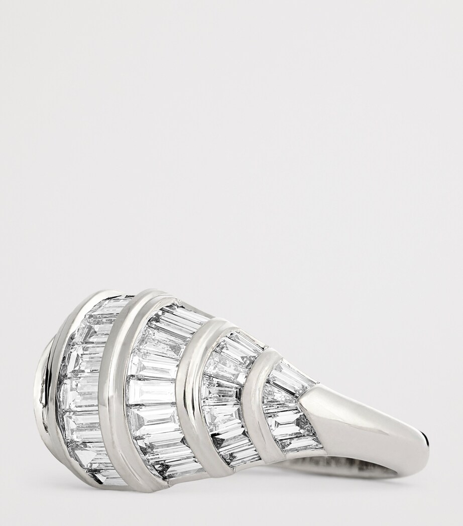 White Gold and Diamond Domed Zoe Ring WHITE GOLD Image 6