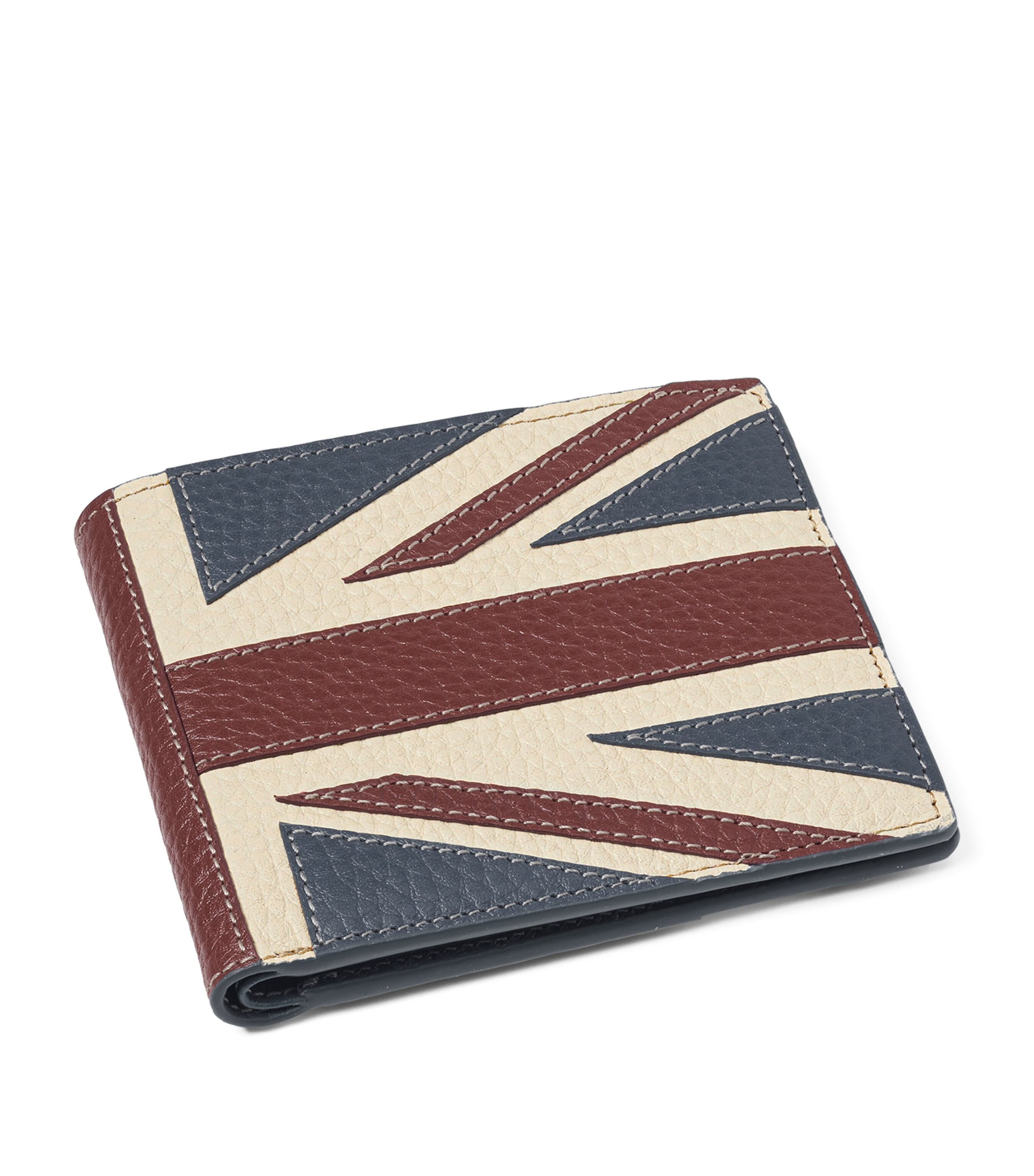 Aspinal Of London Leather Union Jack Bifold Wallet In Brown