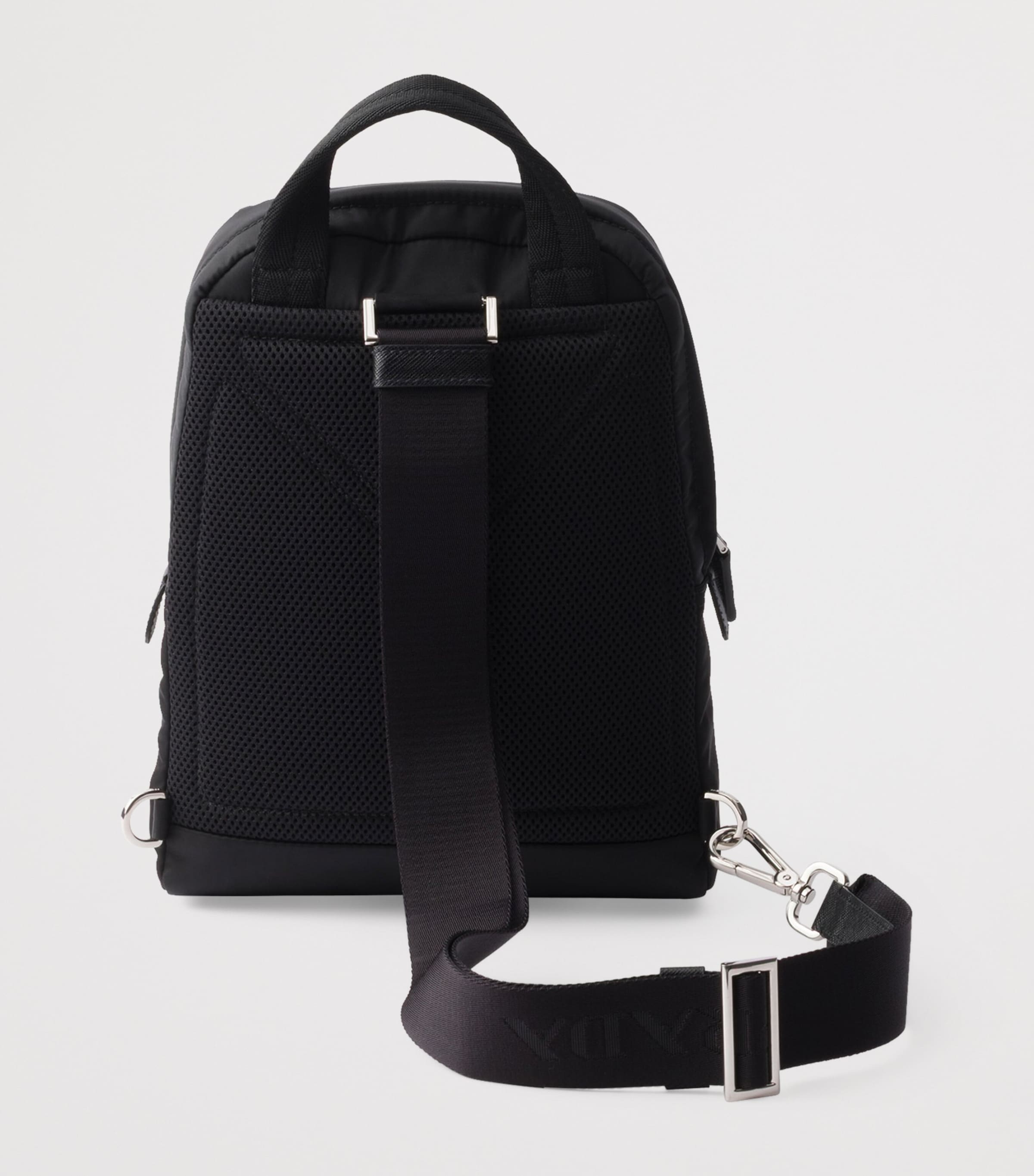 Re-Nylon and Saffiano Leather Backpack F0002 Image 3