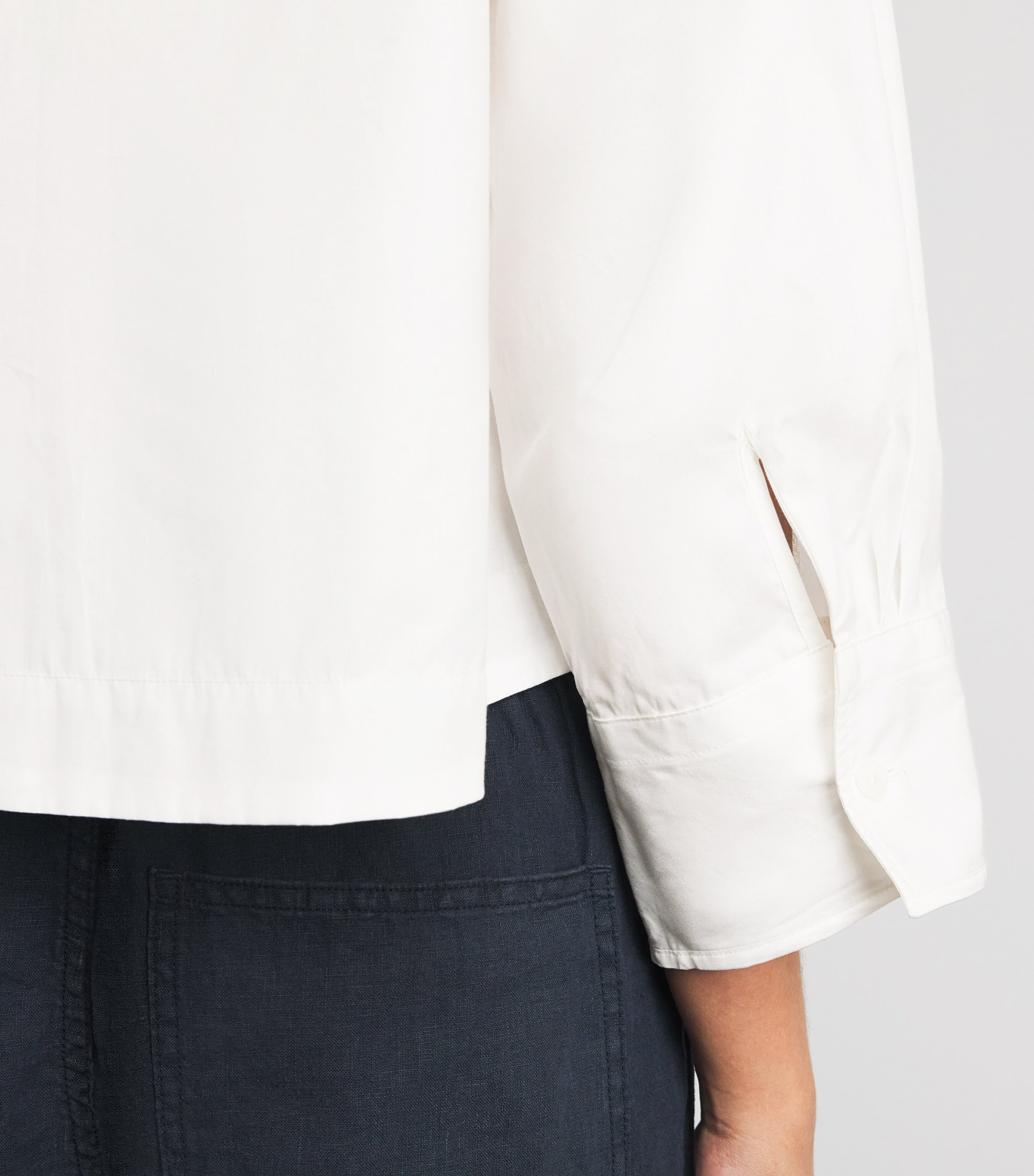 Rag & Bone Womens Poplin-Organza Elly Shirt White Image 3