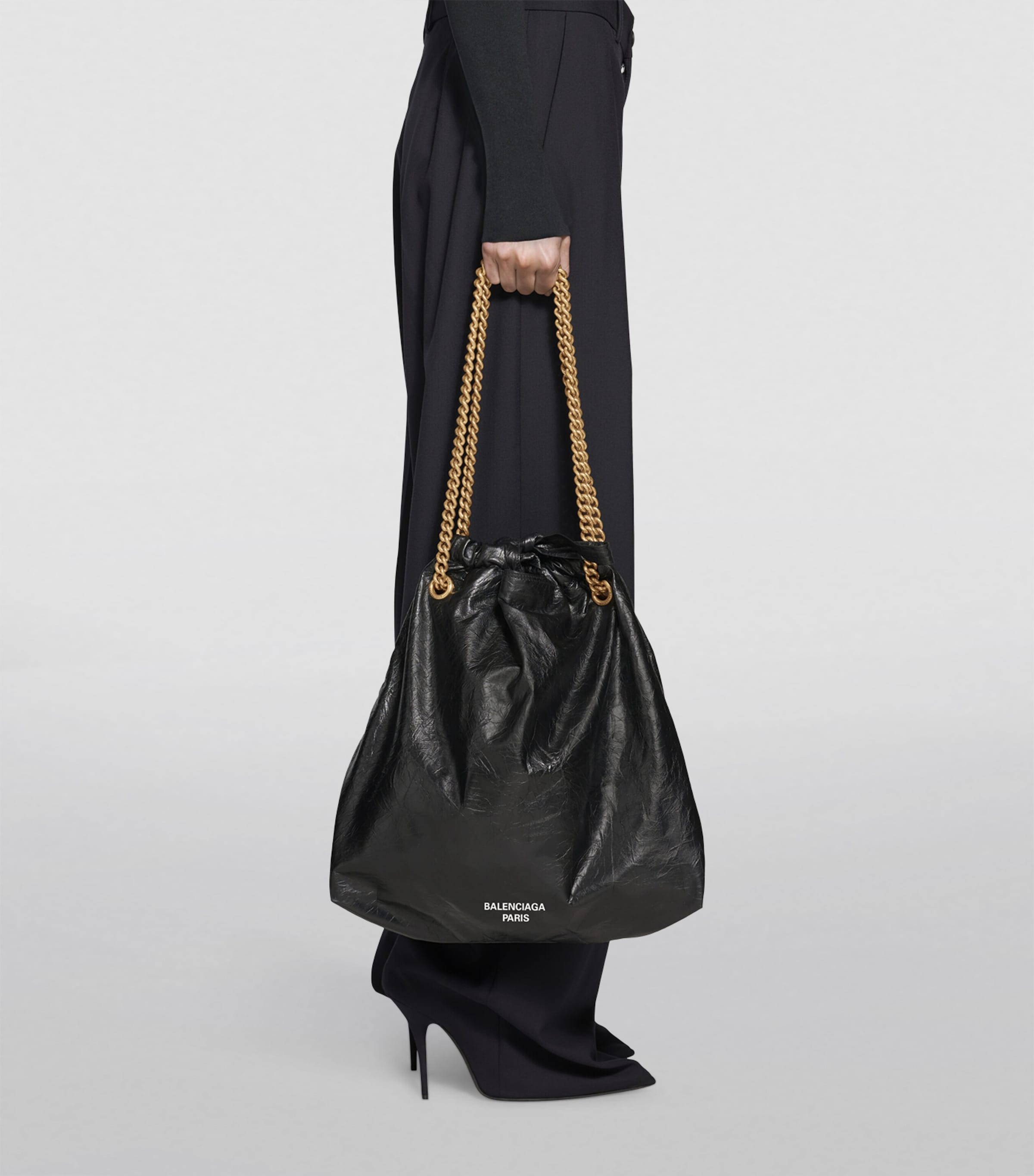 Medium Leather Crush Tote Bag 1000 Image 3