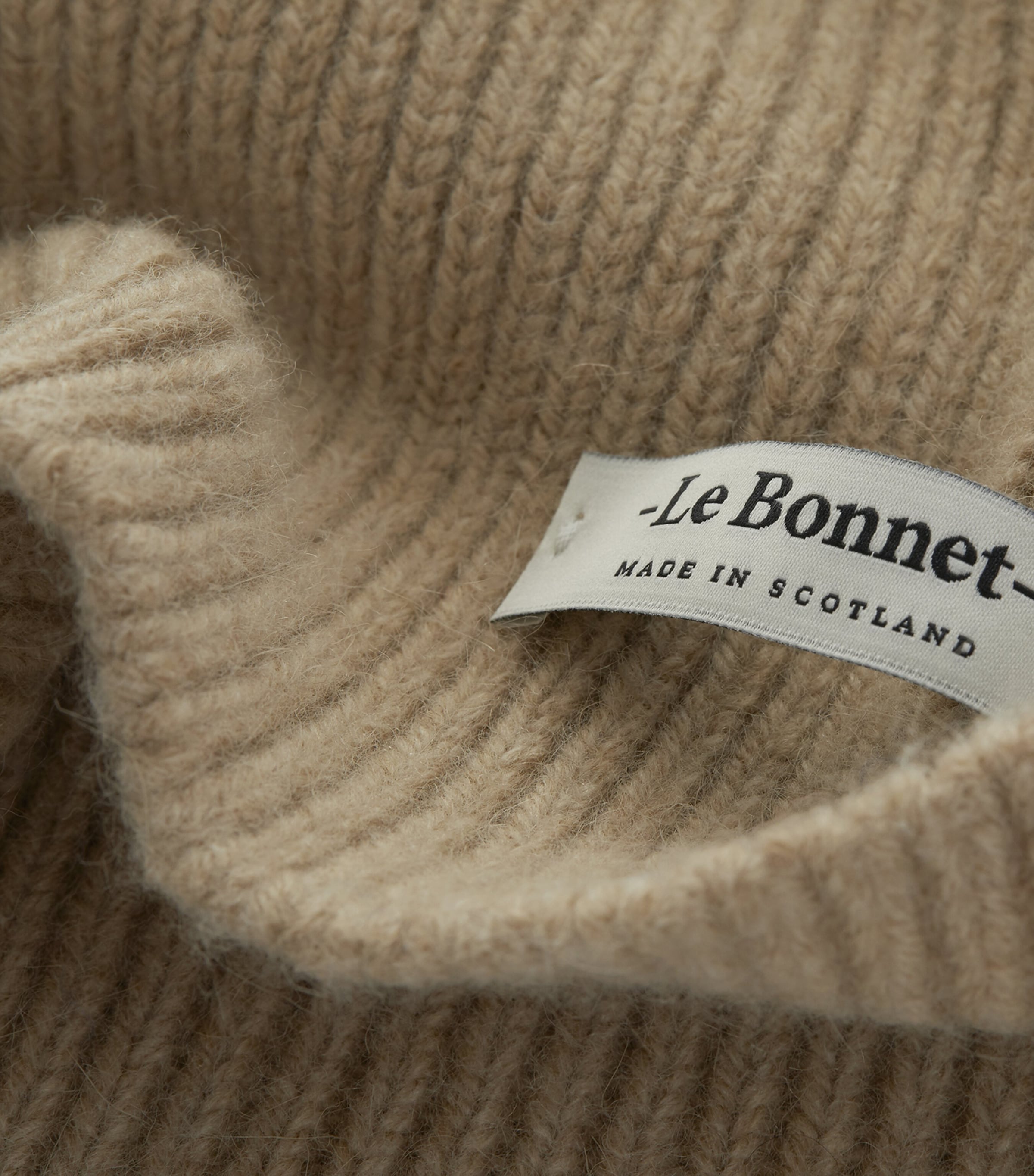 Le Bonnet Lambswool-Caregora Classic Beanie Sand Image 4