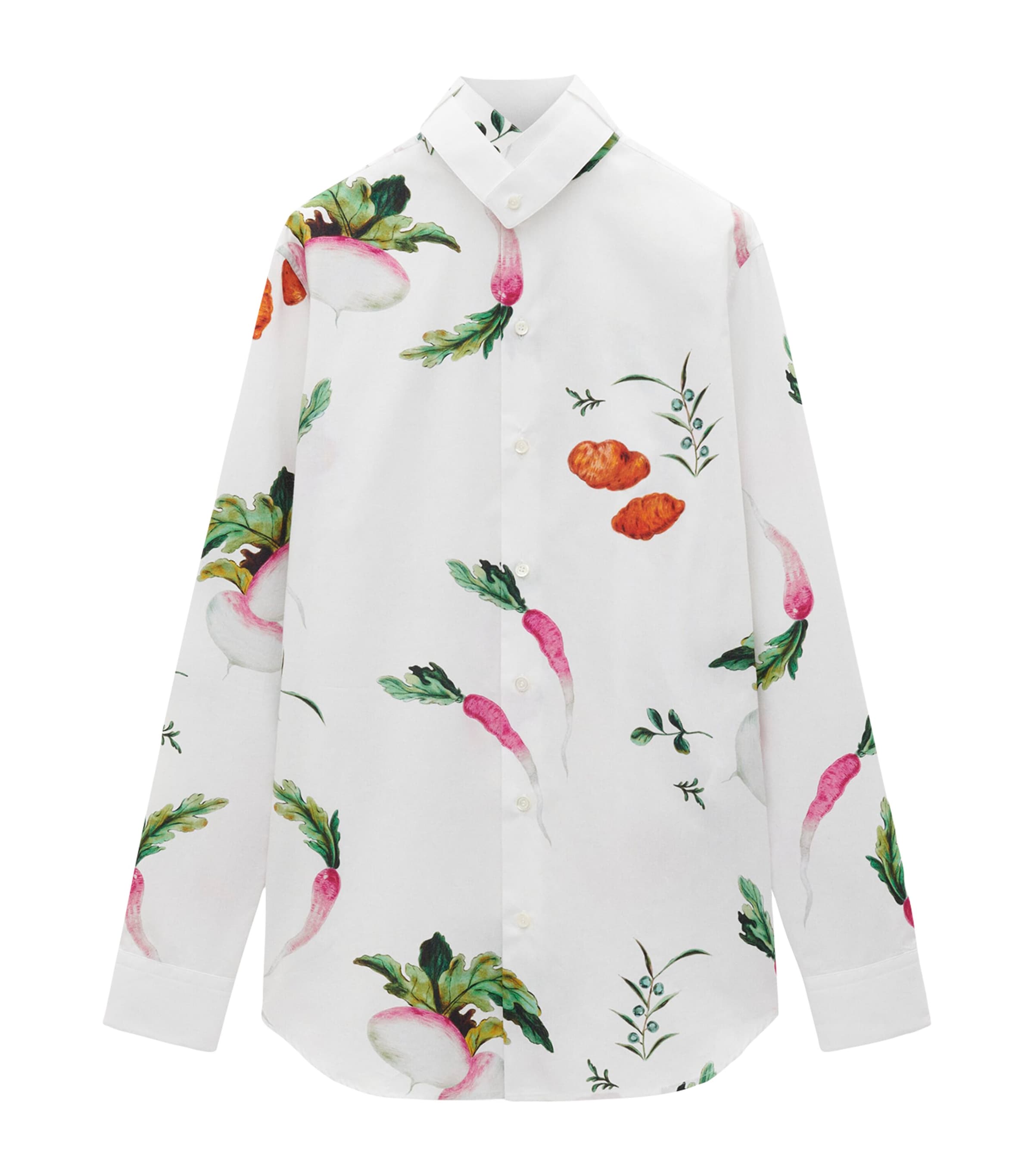 Shop Loewe Cotton Poplin Printed Shirt In White