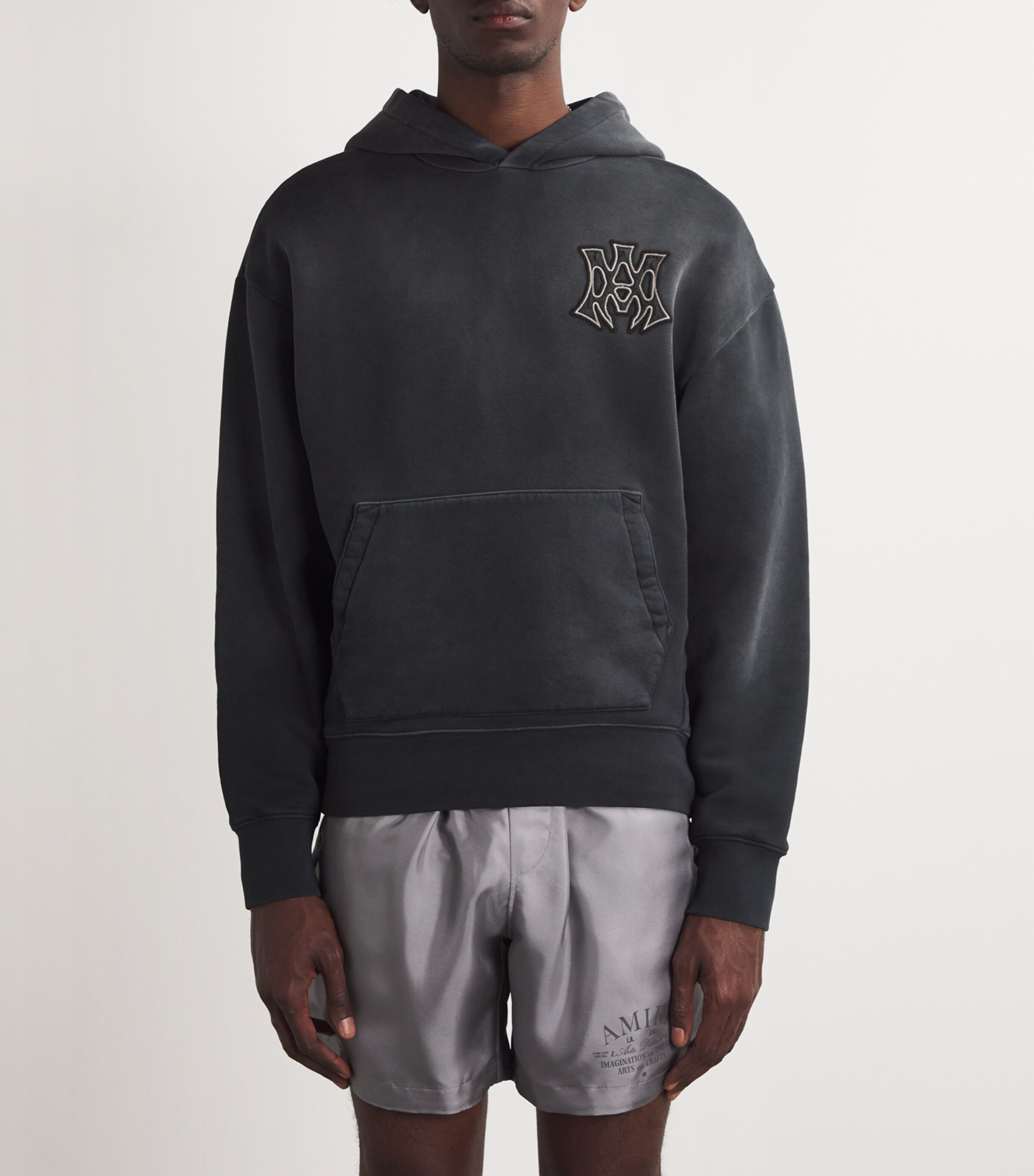 AMIRI Mens Cotton Logo Hoodie Black Image 3