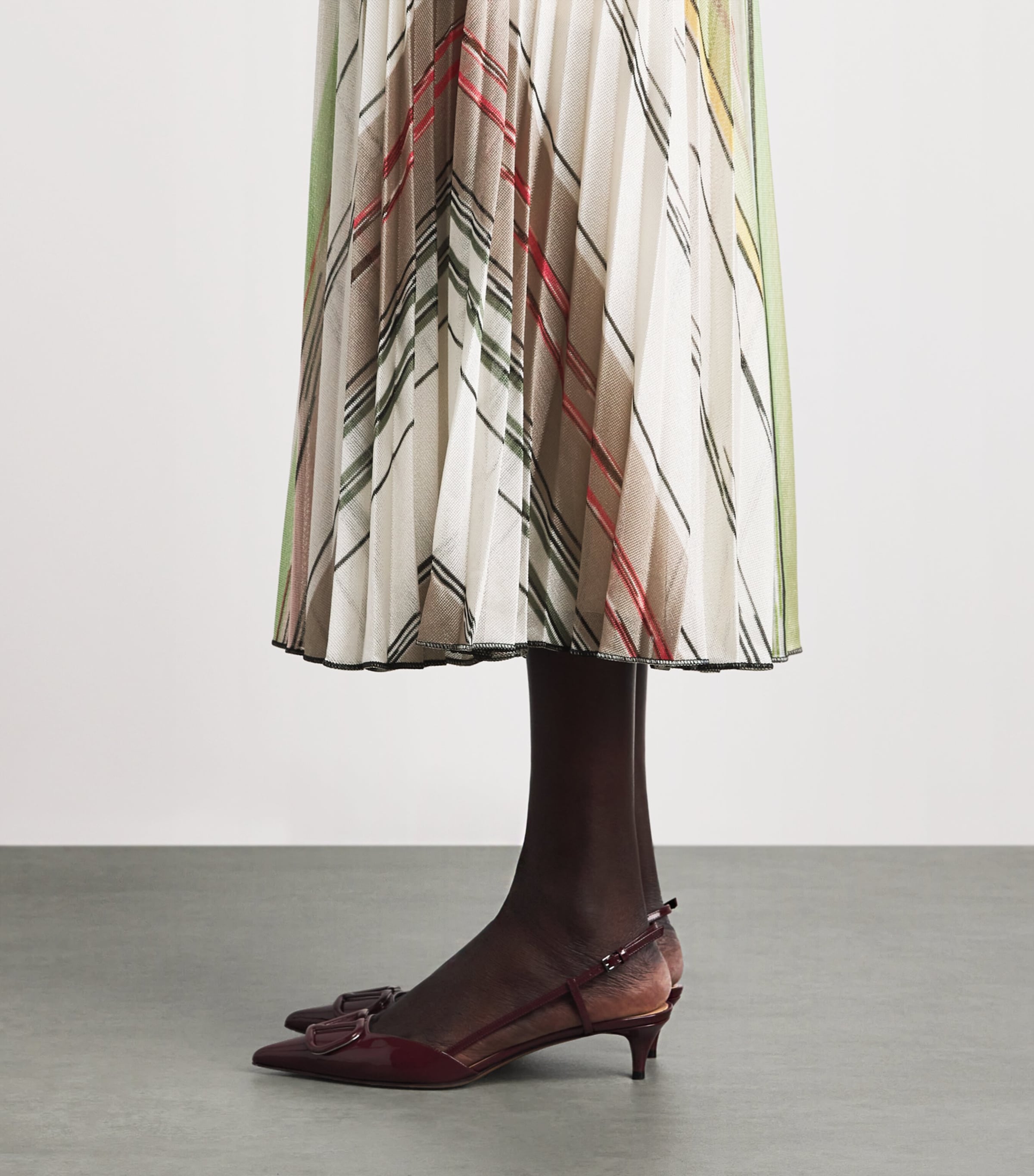 Missoni Womens Knitted Stripe Maxi Dress Smsmj Green / Brown Image 5