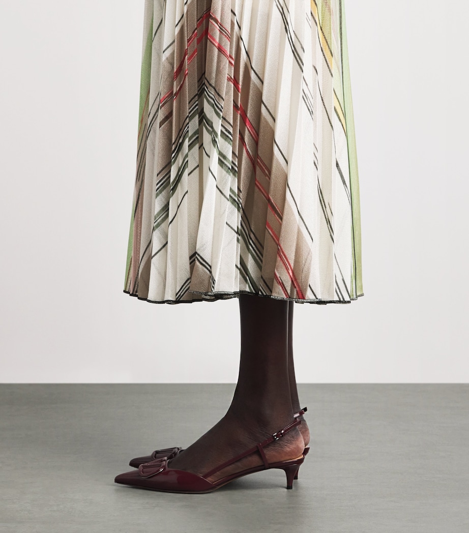 Missoni Womens Knitted Stripe Maxi Dress Smsmj Green / Brown Image 5