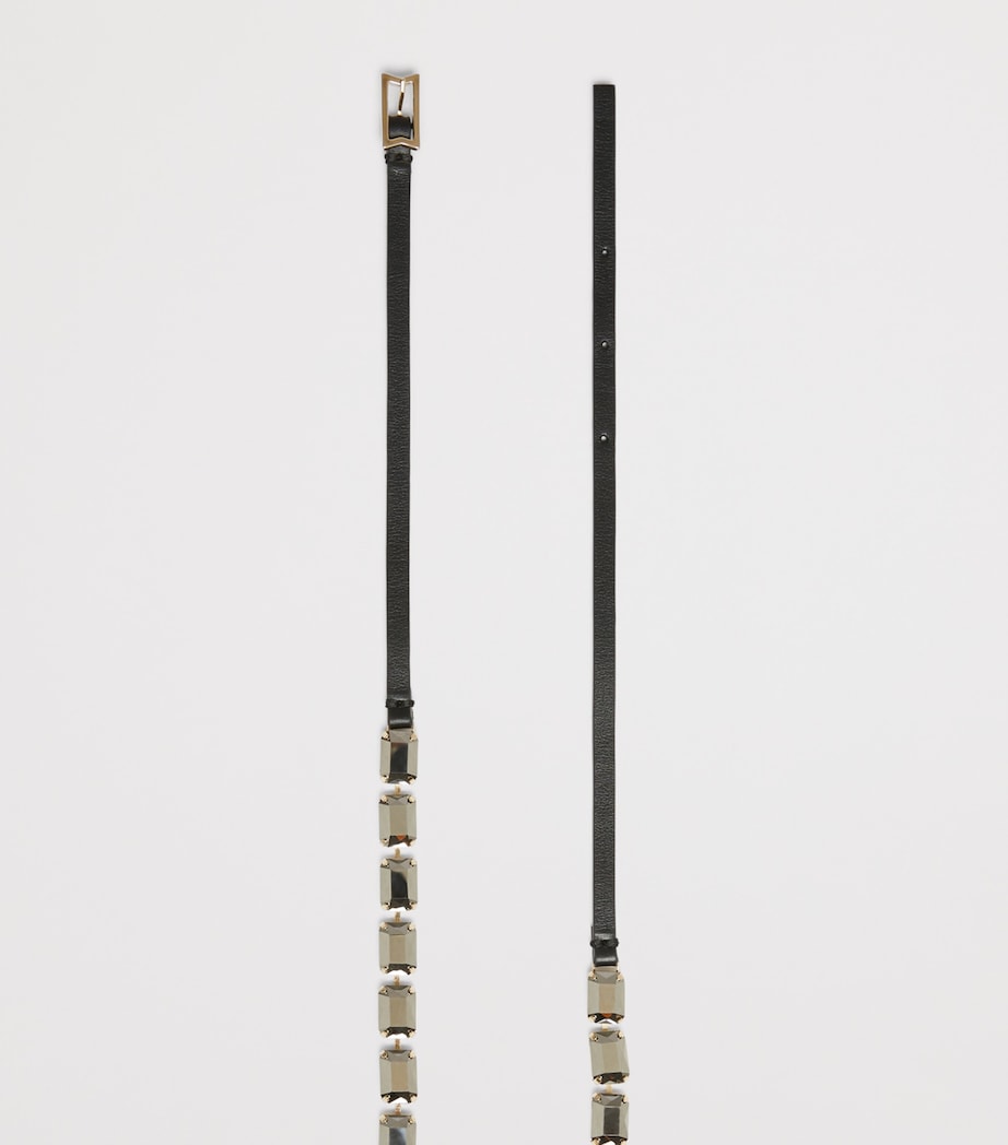 Max Mara Nappa Leather Jewelled Belt Black Image 3