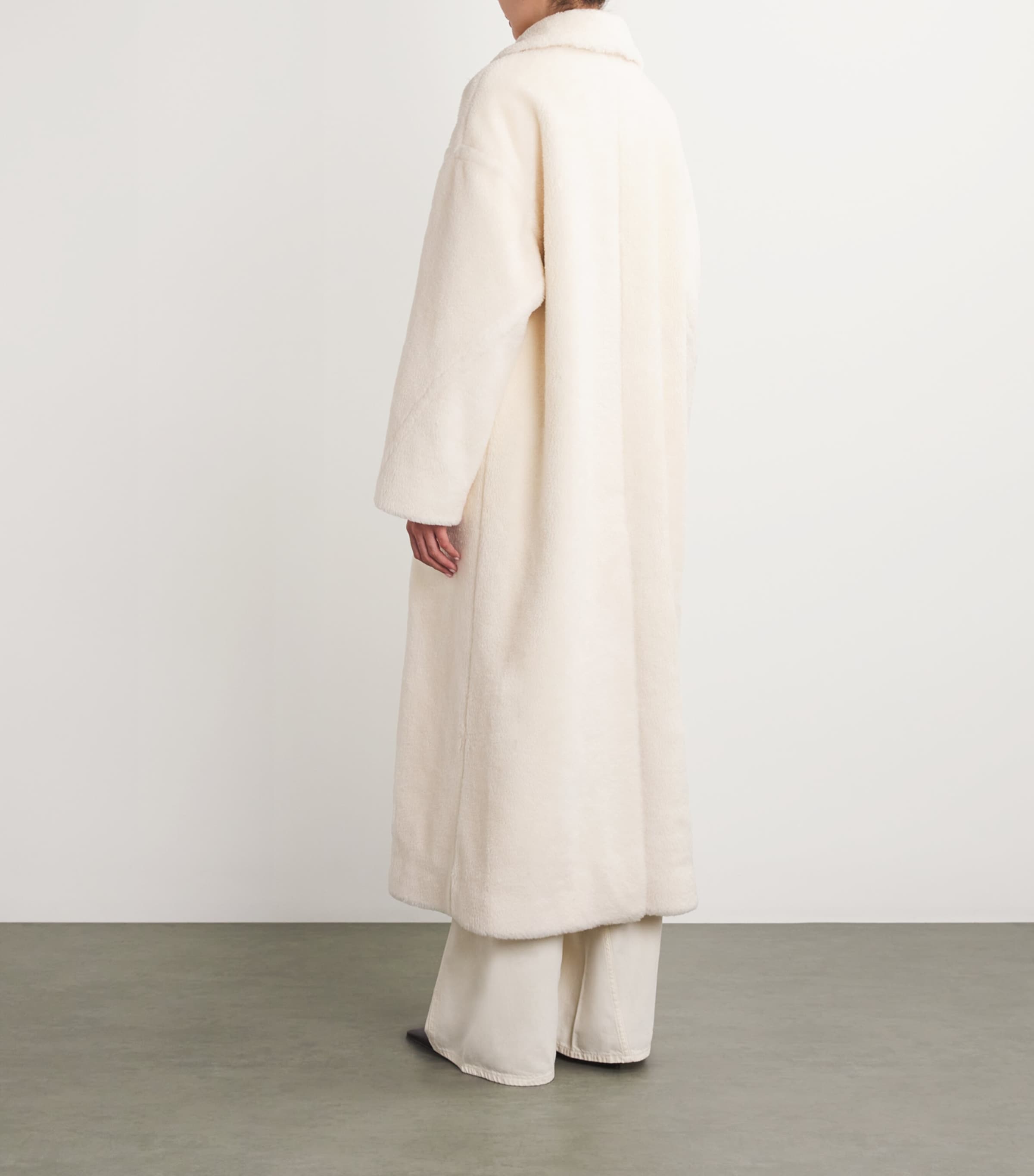 Wool Shearling Oversized Coat BONE Image 4
