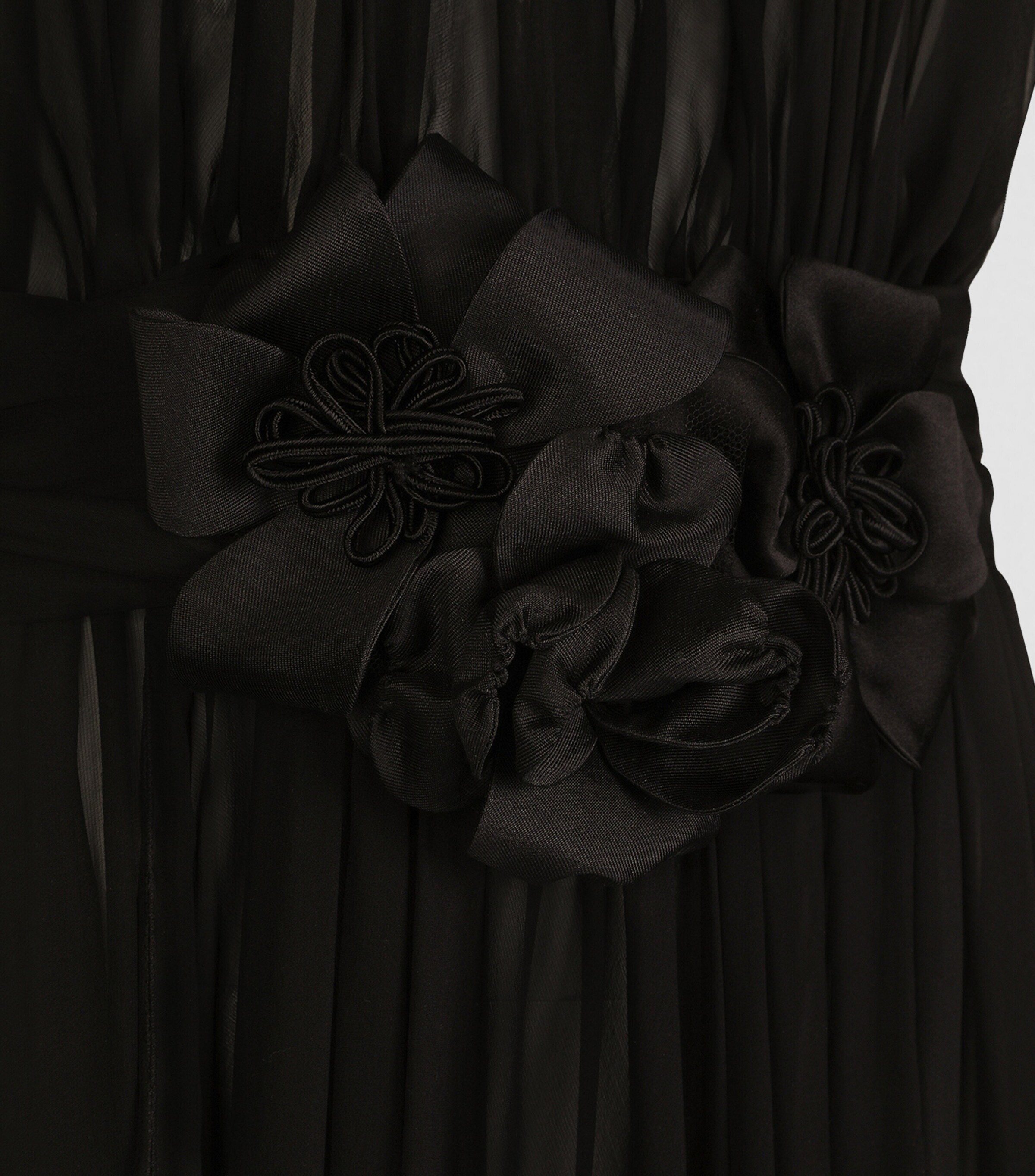 Dolce&Gabbana Womens Silk Rose Halterneck Gown Black Image 7