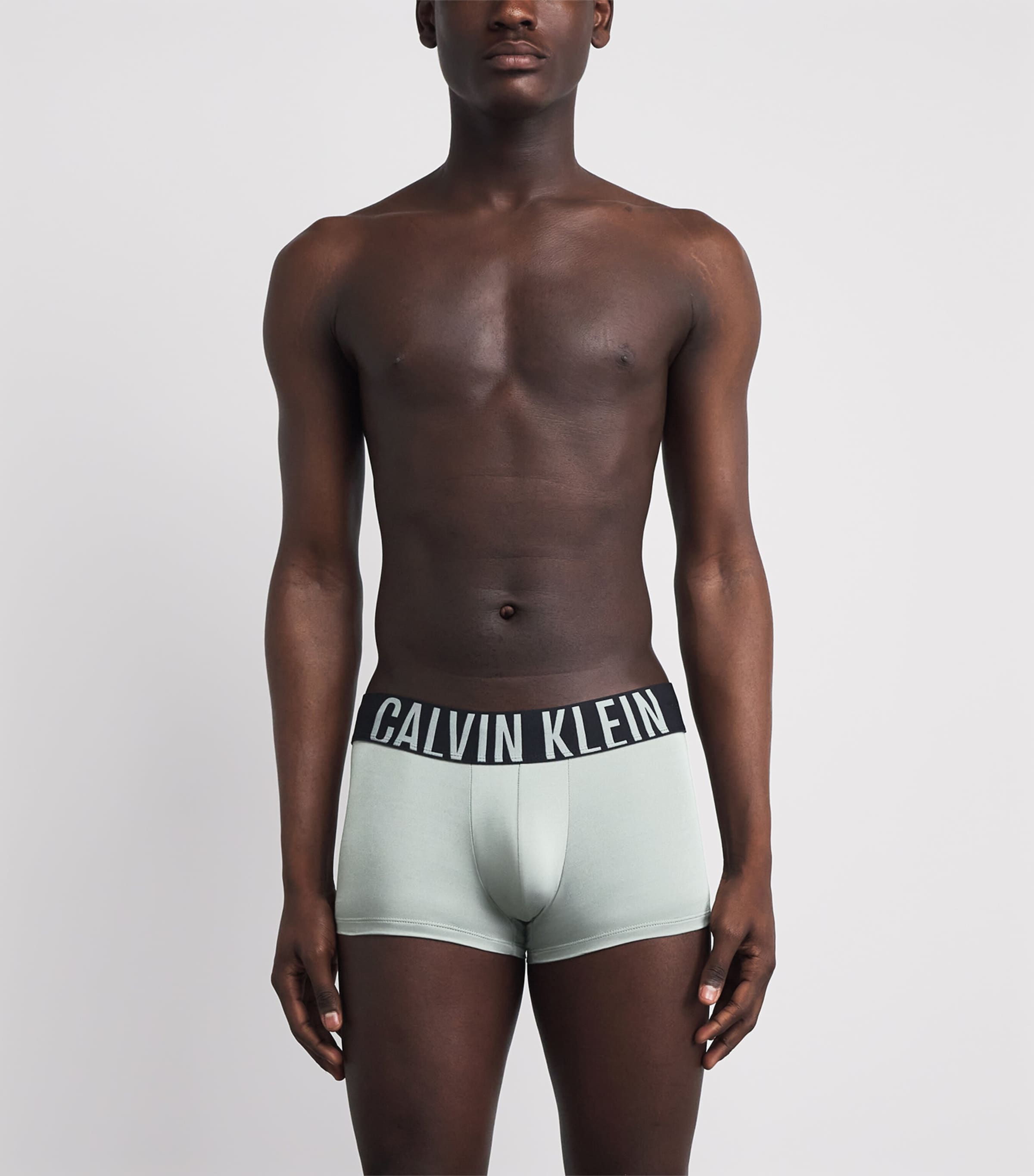 Calvin Klein Mens Intense Power Low-Rise Trunks (Pack of 3) Black/mist/mist Image 2