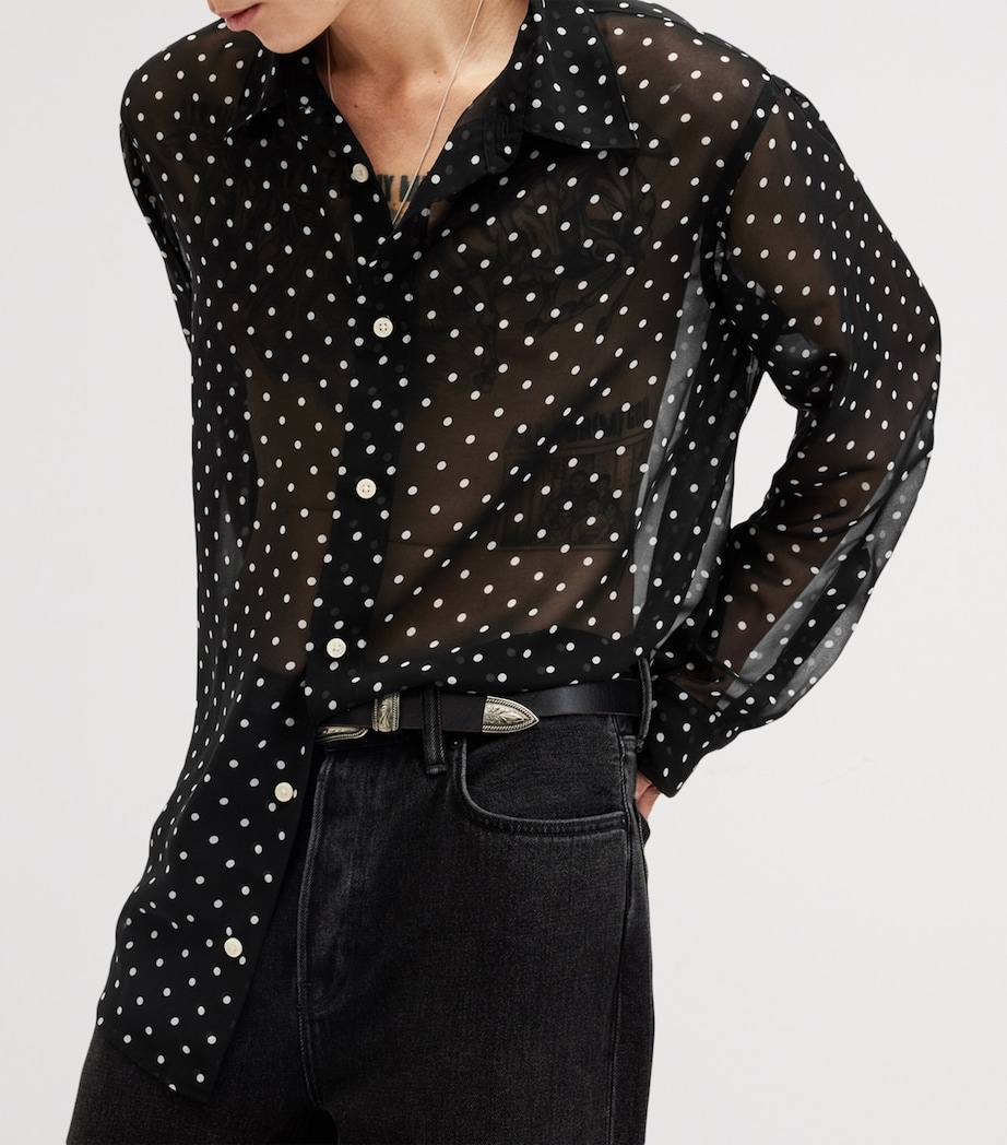 Sheer Polka Dot Sangha Shirt BLACK Image 4
