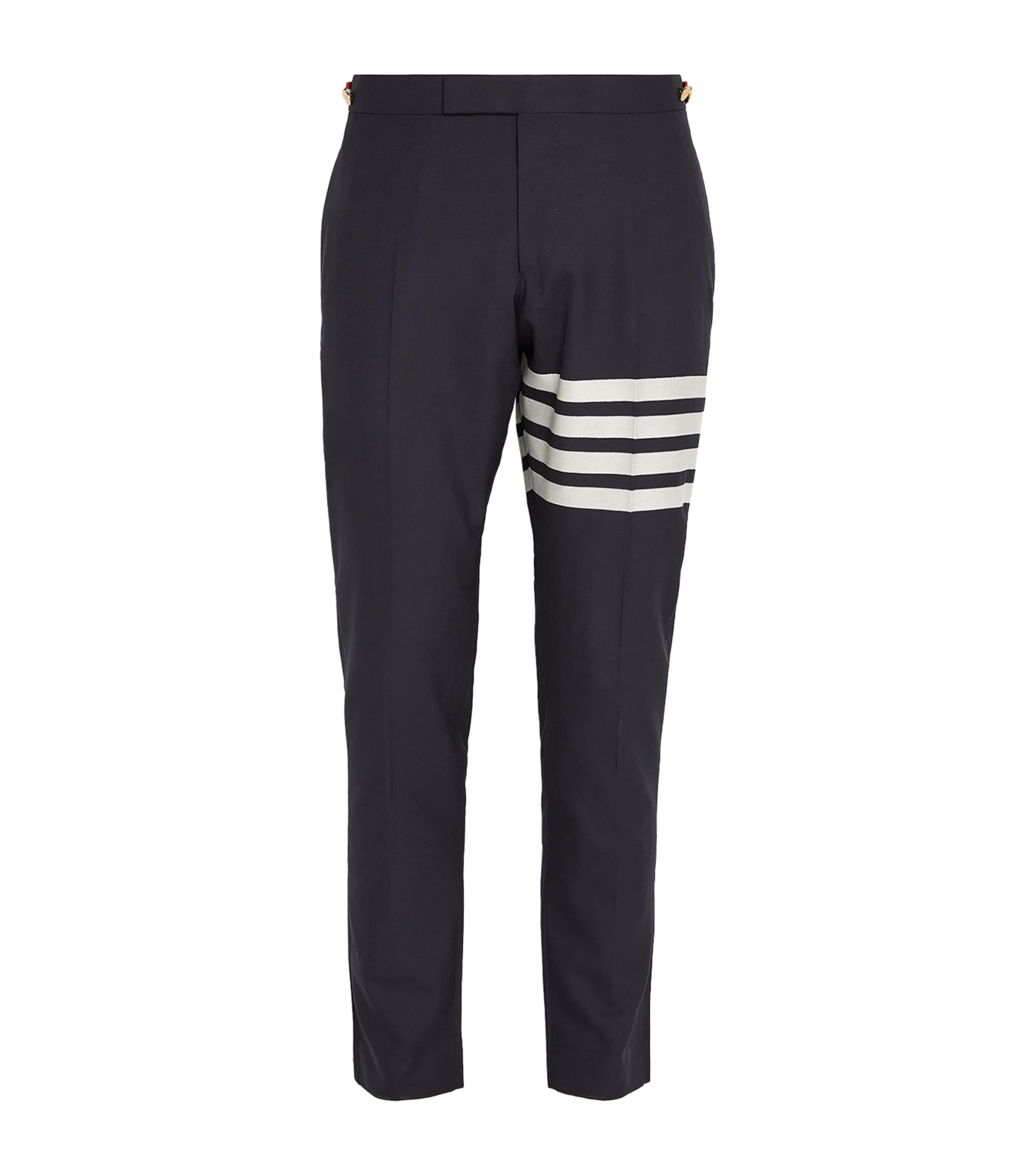 Shop Thom Browne Wool 4-bar Tailored Trousers In Navy