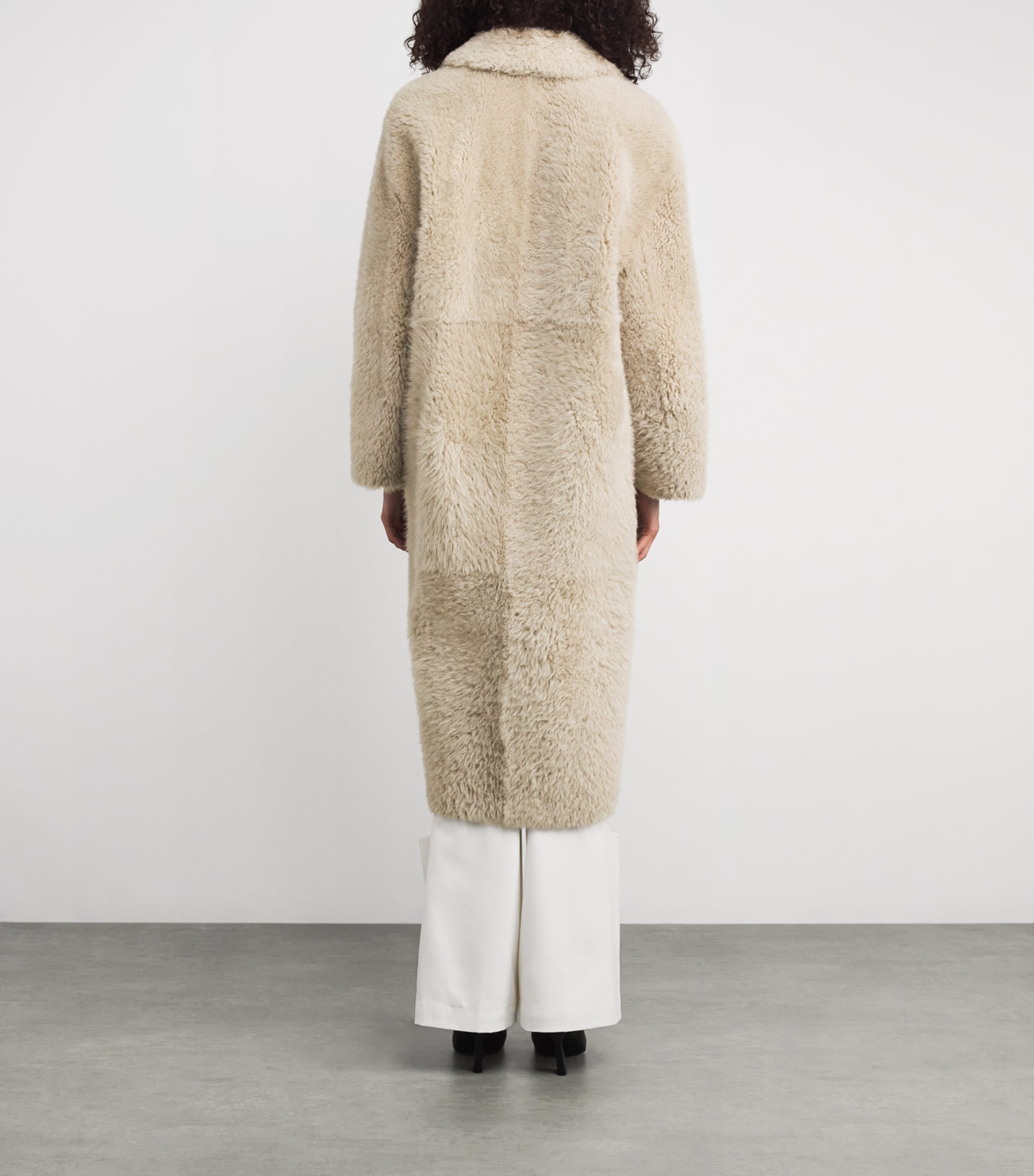 Shearling Trench Coat BEIGE Image 4