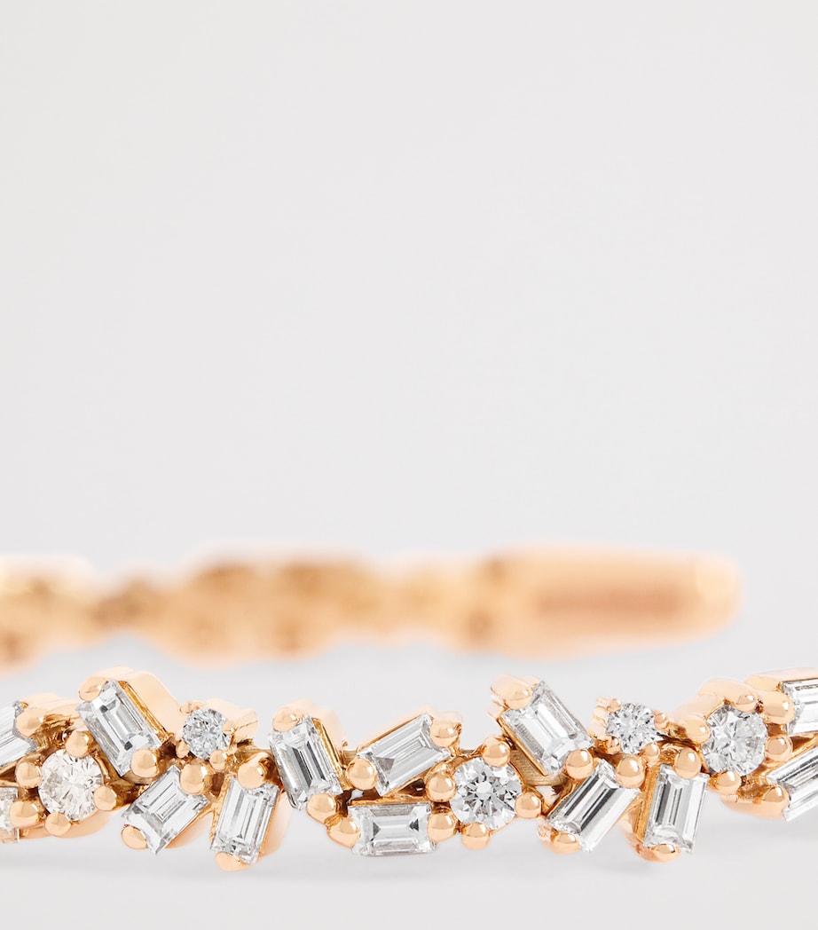 Small Rose Gold and Diamond Classic Fireworks Bangle 18K RG/WD Image 5