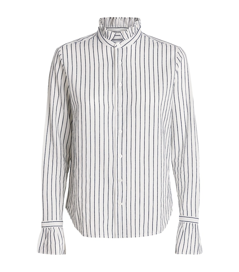 Cotton Voile Kew Blouse NAVY STRIPE Image 1