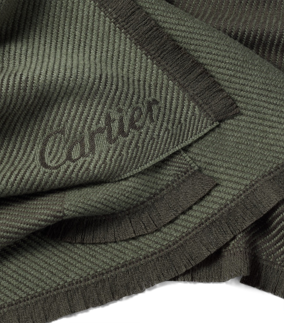 Cartier Wool-Cashmere Panthère de Cartier Blanket (190cm x 140cm) Khaki Image 3