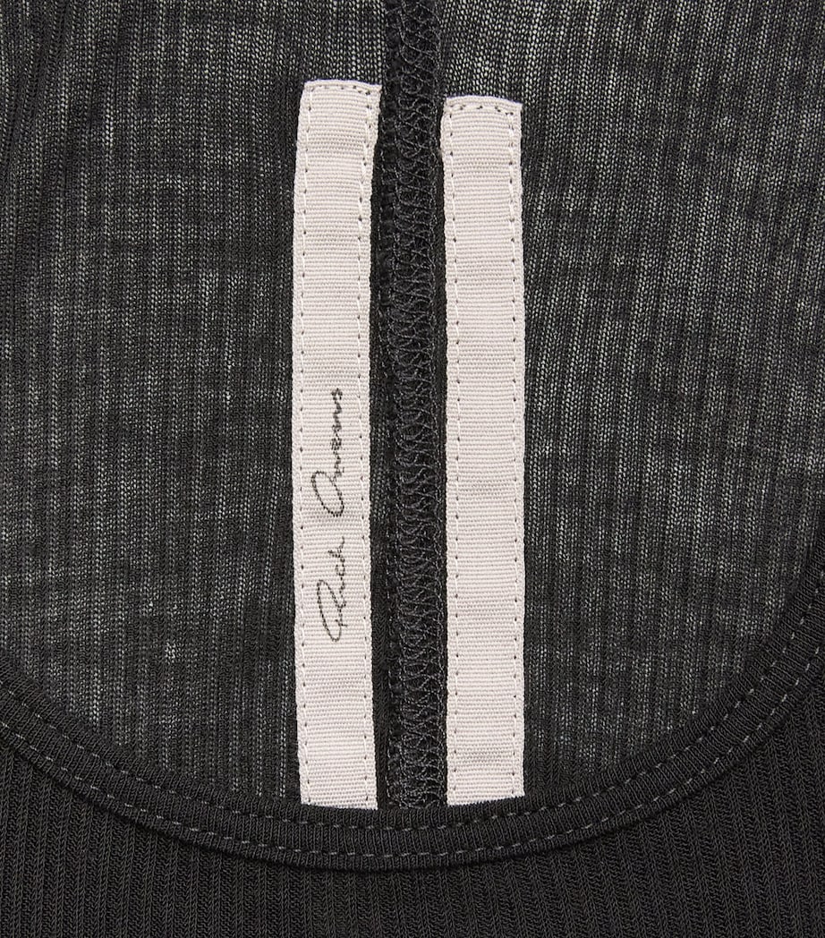 Rick Owens Mens Basic Ribbed Tank Top Black Image 6