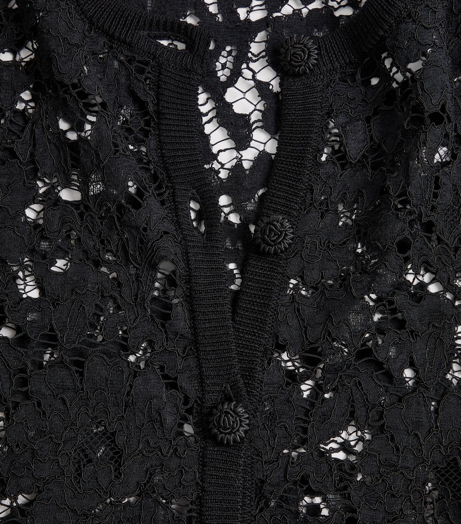 Lace Feather-Trim Cardigan 0NO Image 3