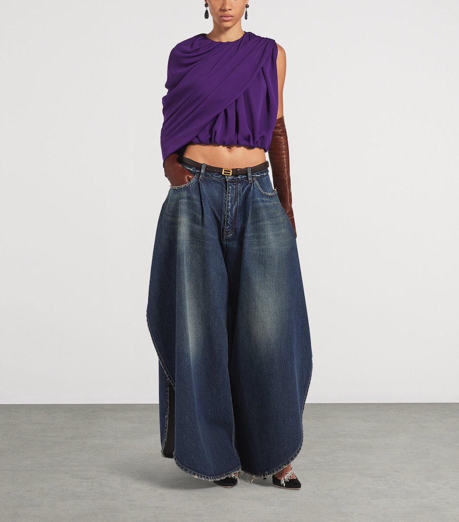 Balenciaga Womens Oversized Distressed Jeans Image 2