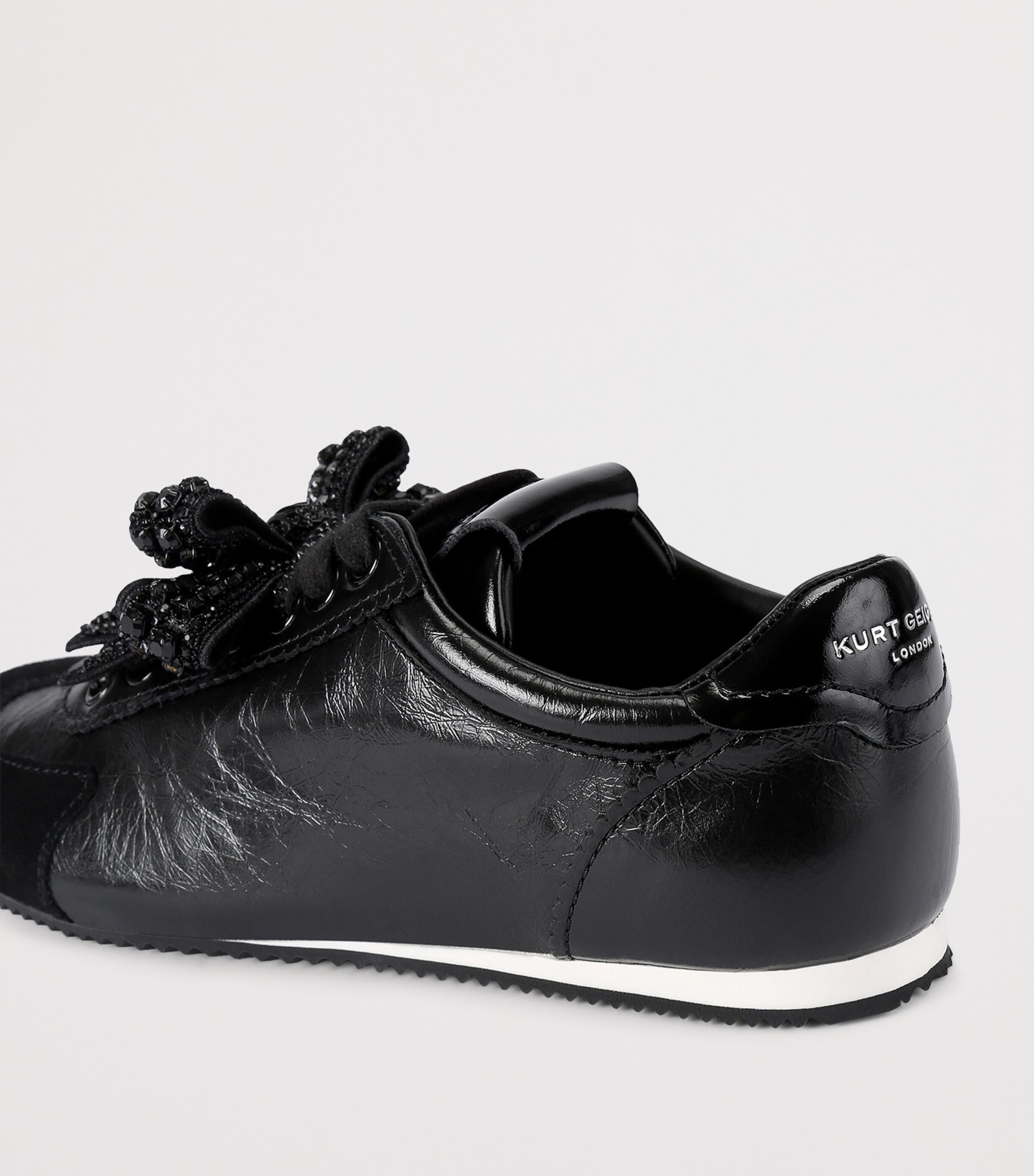 Kurt Geiger London Leather Islington Bow Sneakers Black Image 2