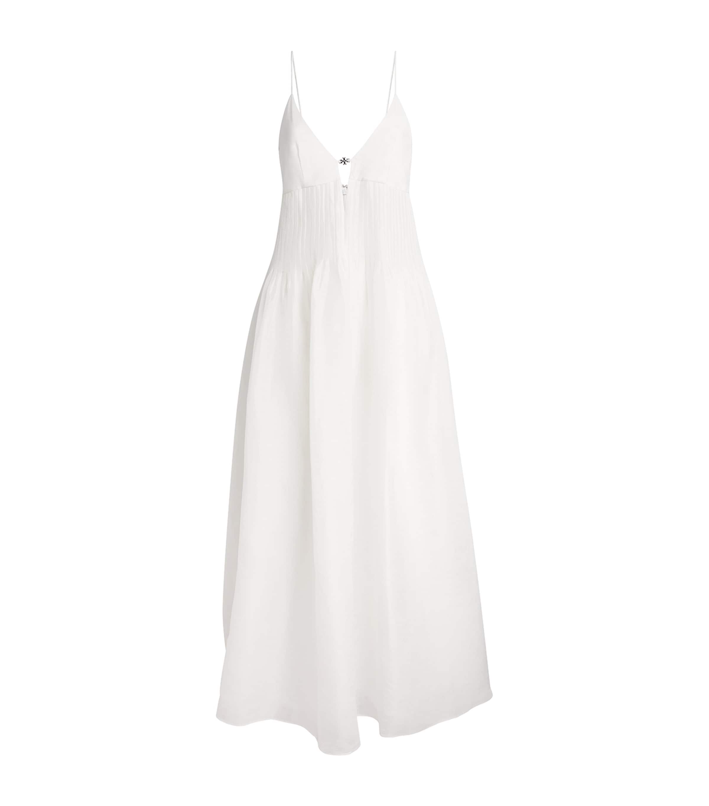 Tory Burch Womens Linen-Silk Maxi Dress Image 1